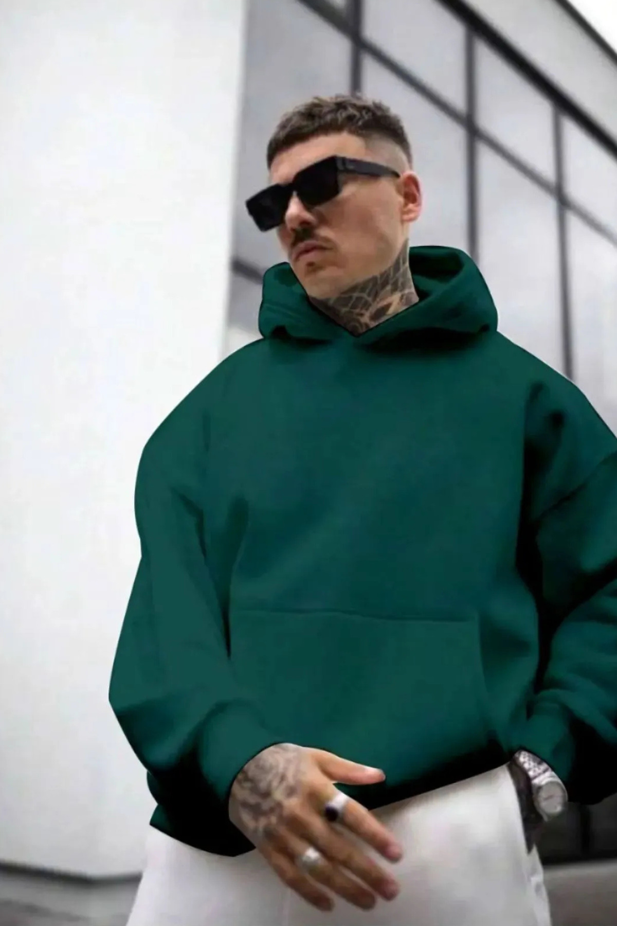 Wish BF Erkek Kahverengi Sırt Ny Baskılı Kapüşonlu Sweatshirt görsel 2