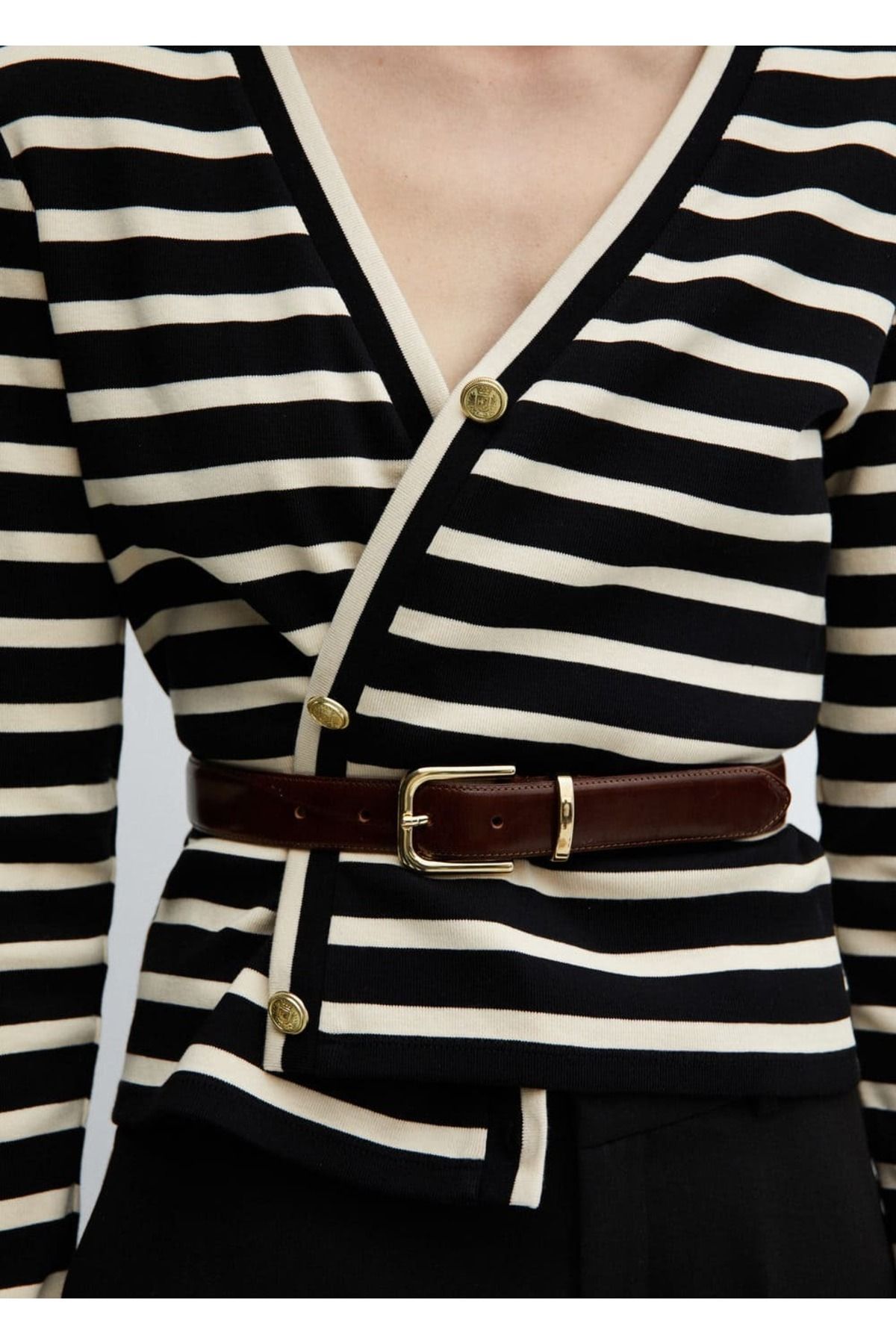 MANGO Woman-Buttoned striped cardigan 5