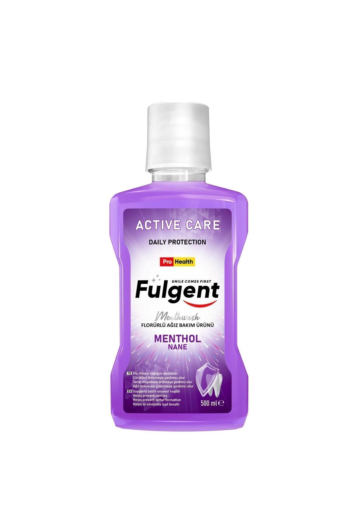 FULGENT MOUTHWASH Fulgent Active Care Moutwash Mentol Nane Ferhlığı Ağız Bakım Suyu 500 ml