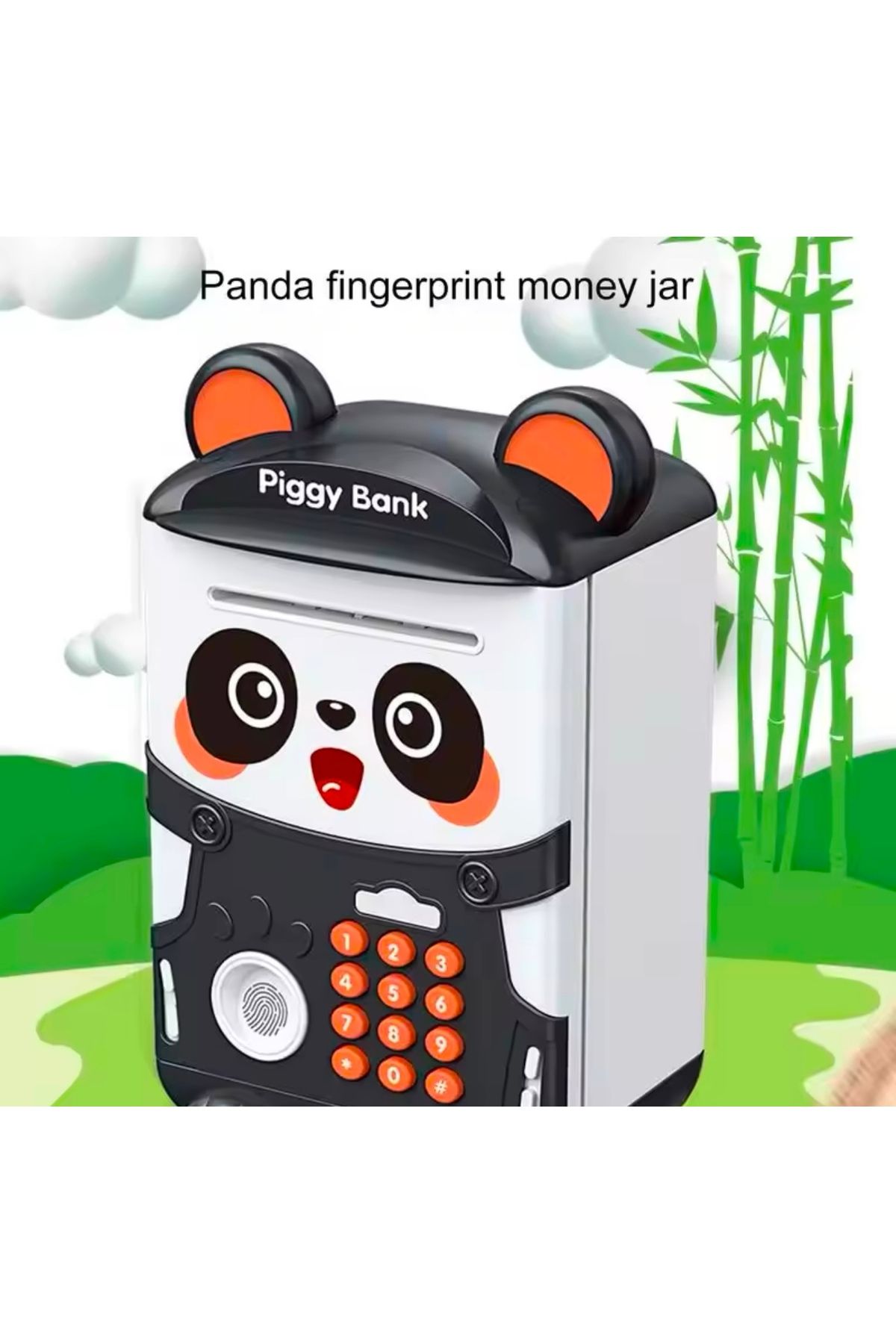 CAVAŞ sun hat-Large Size Panda Designed Encrypted Atm Safe Piggy Bank 2