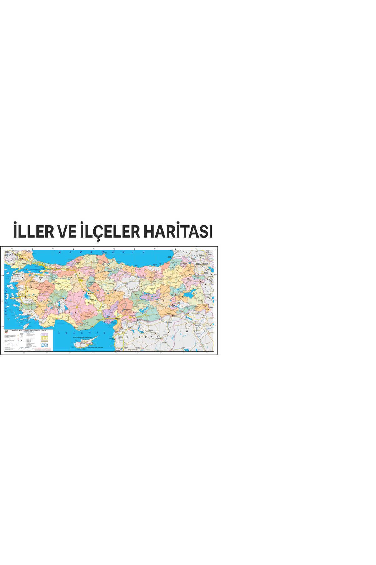 SIRADIŞI REKLAM Türki̇ye İl Ve İlçeler Hari̇tası Detayı 80*40 Cm Branda Baskı