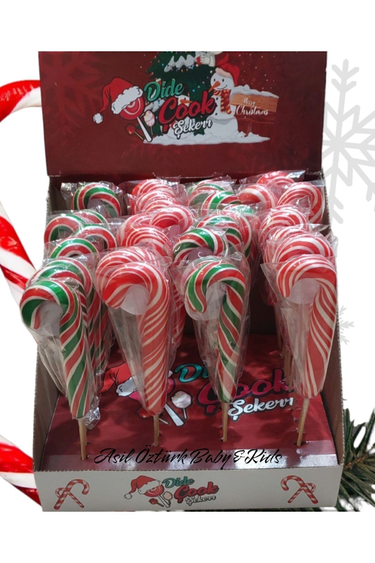 Genel Markalar Yılbaşı Çubuklu Baston Şeker (10 ADET) Yeniyıl Hediyelik Noel Ağaç Süsleme Parti Konsept