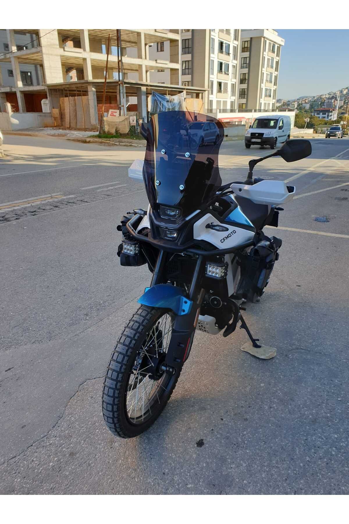 CF MOTO 450 MT Siperlik Ön Cam 2025 Model 55cm siyah Renkli 4mm UZUN CAM