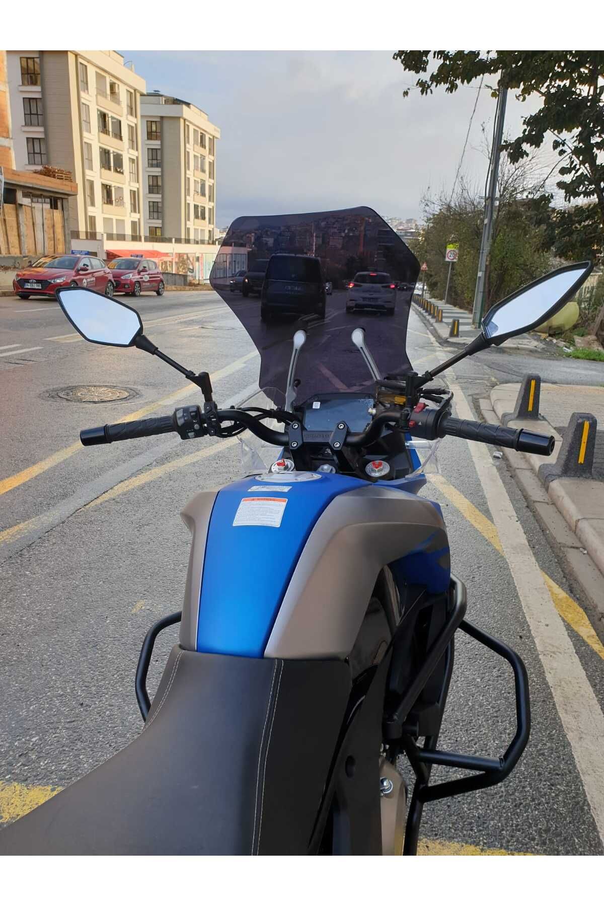 CF MOTO 650 MT Siperlik Ön Cam 2025 Model 56cm siyah Renkli 4mm UZUN CAM