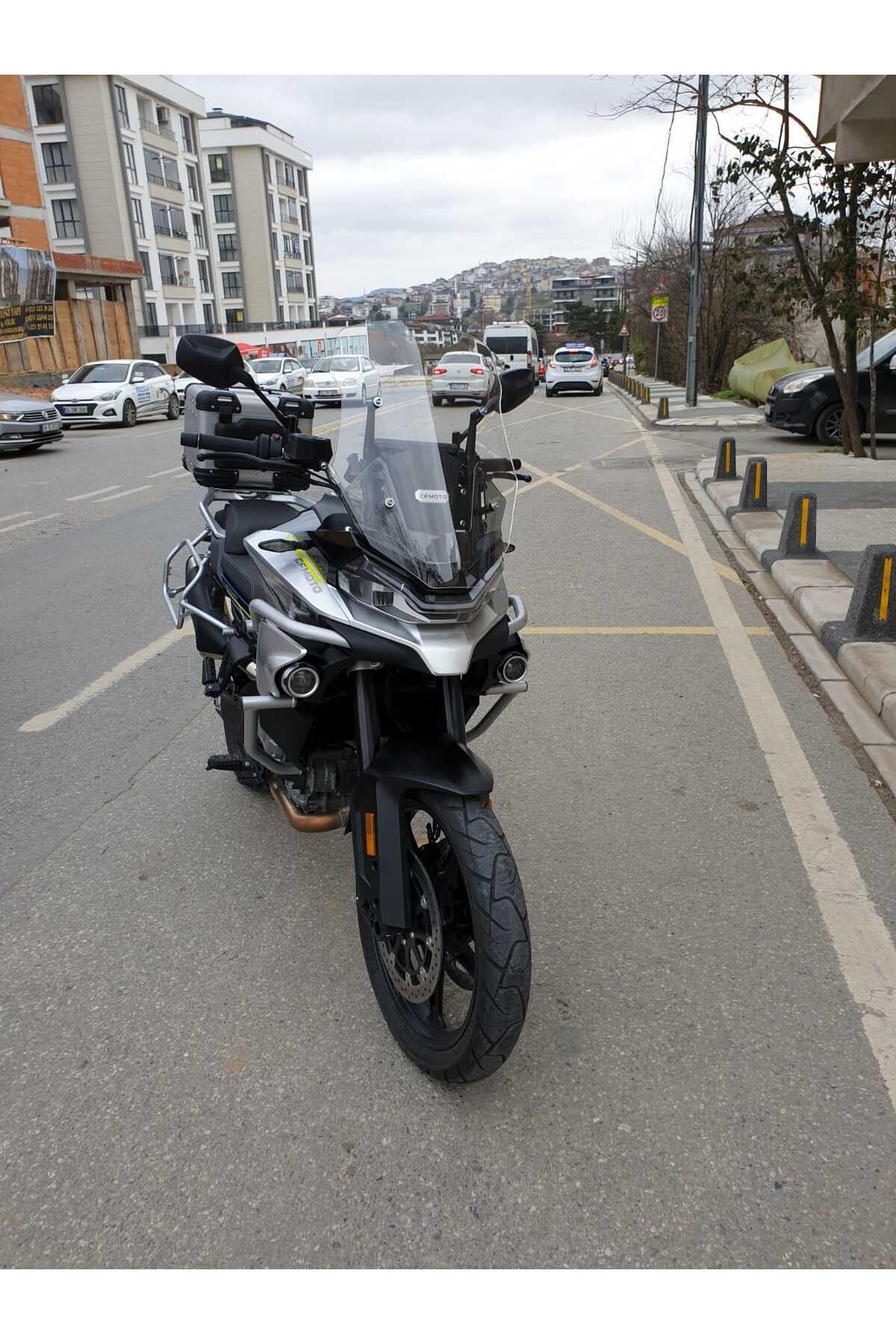 CF MOTO 800 MT Siperlik Ön Cam 2022-2025 Model 57cm Şeffaf Renkli 4mm UZUN CAM