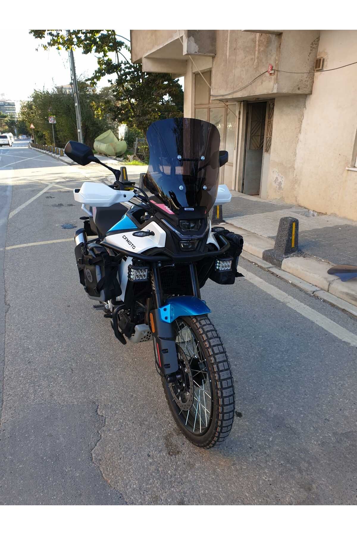 CF MOTO 450 MT Siperlik Ön Cam 2025 Model 55cm siyah Renkli 4mm UZUN CAM