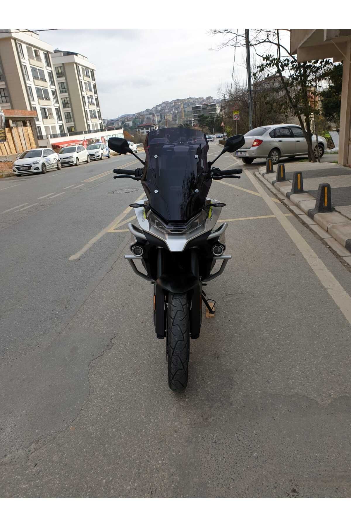 CF MOTO 800 MT Siperlik Ön Cam 2022-2025 Model 57cm siyah Renkli 4mm UZUN CAM