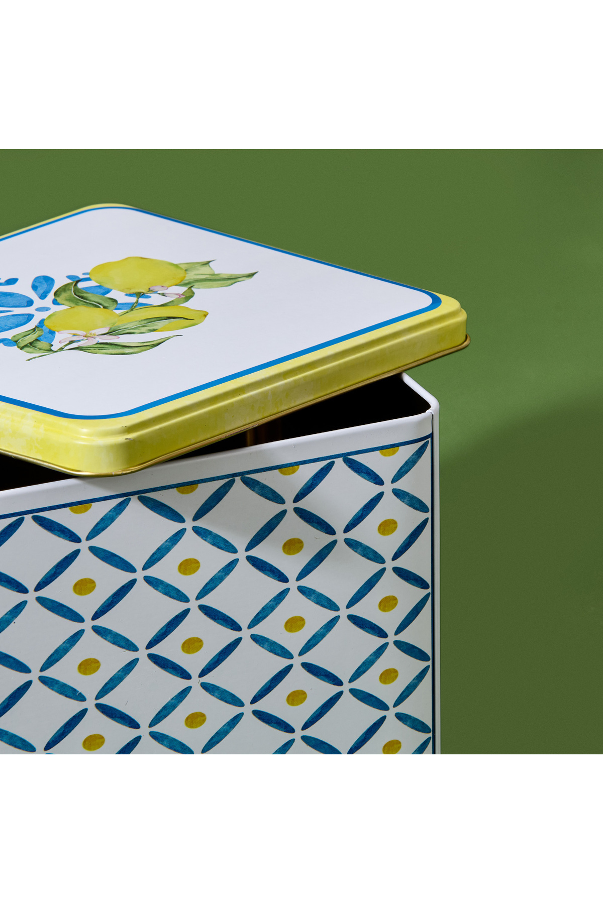 Sarkap-Lemon Patterned Square Box - Colorful - 14 cm 3