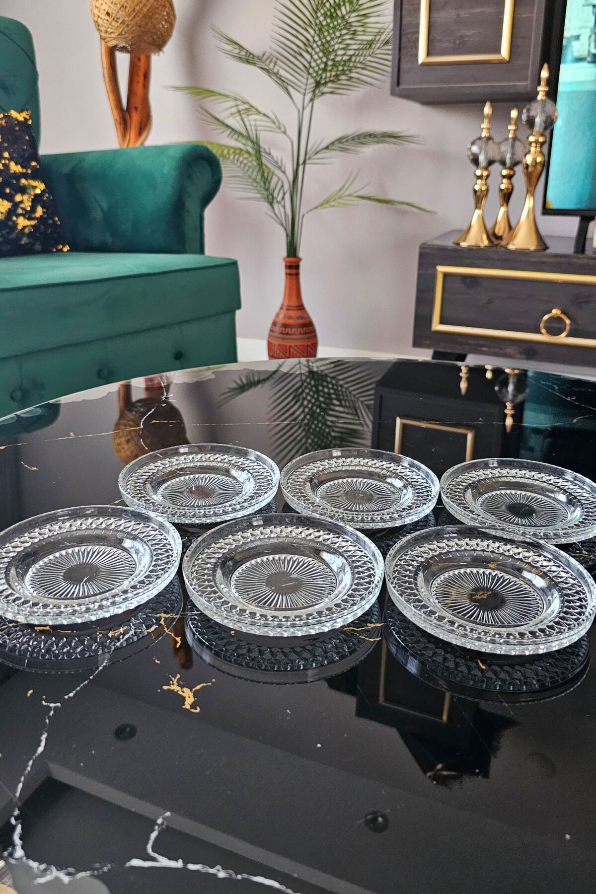 6 Lı Cam Çay Tabağı - 3