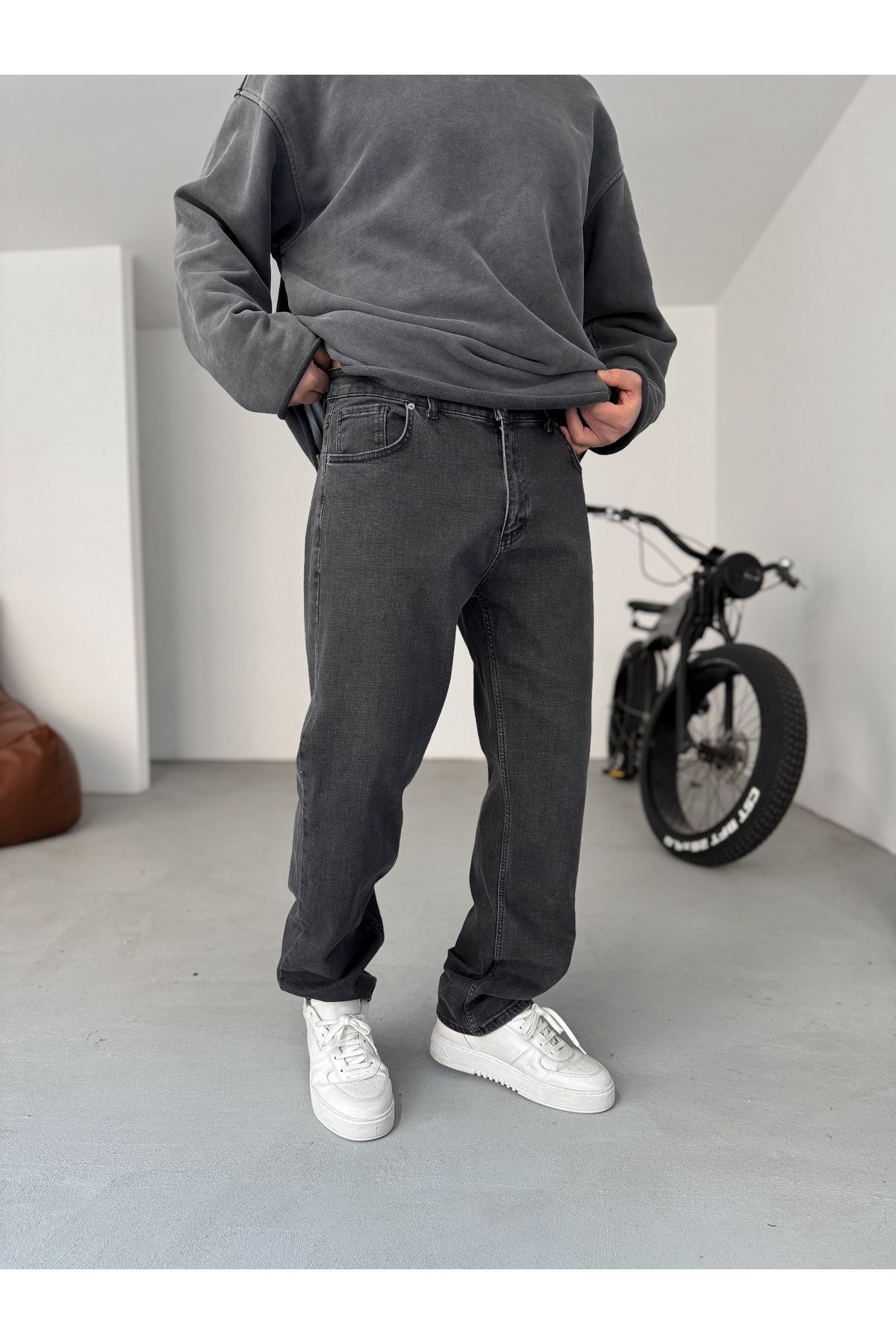 BYBASICMAN Anthracite Relaxed Fit شلوار Lycra KE-671/675/669