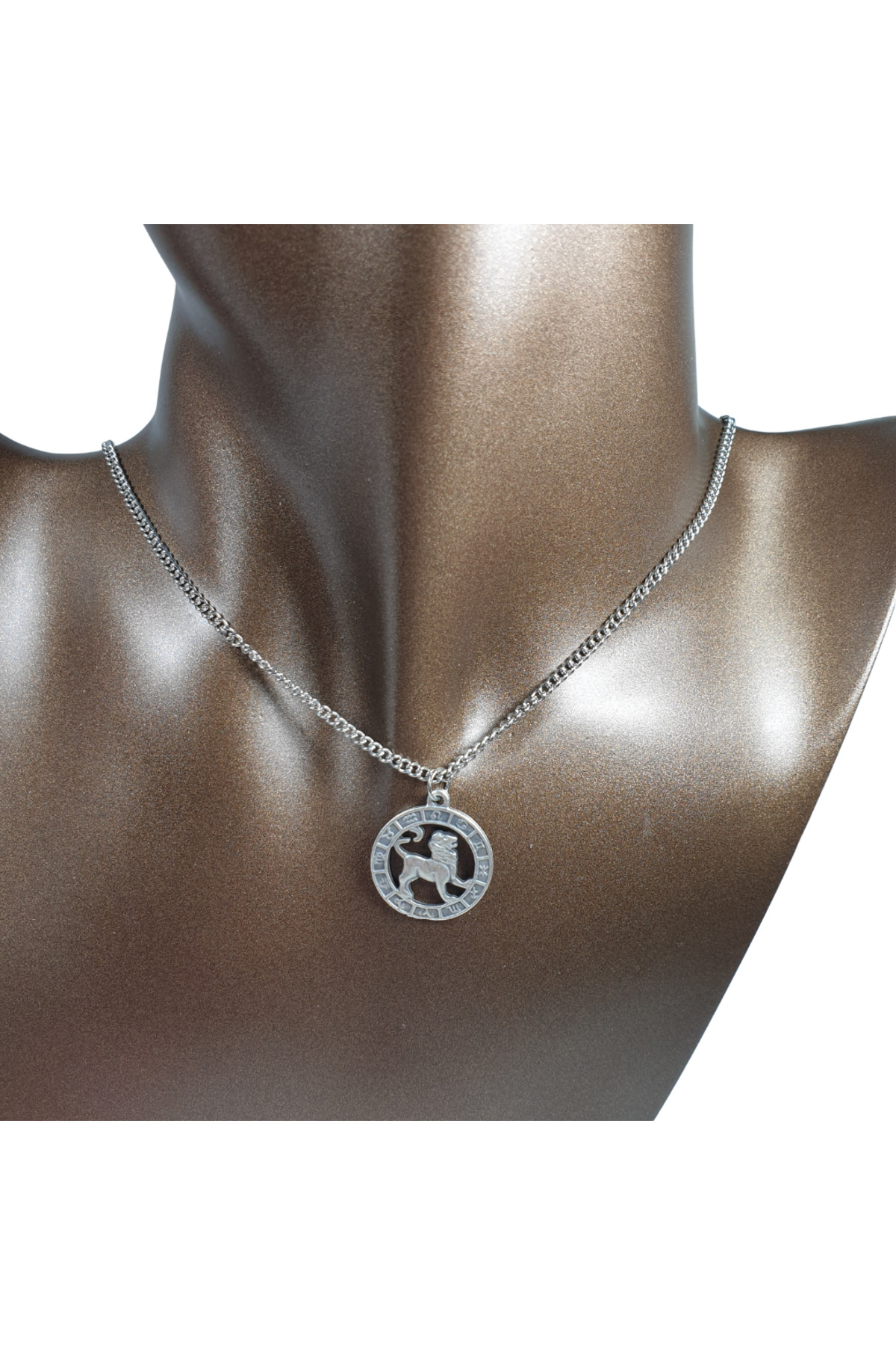 Silver Color 25mm Leo Necklace