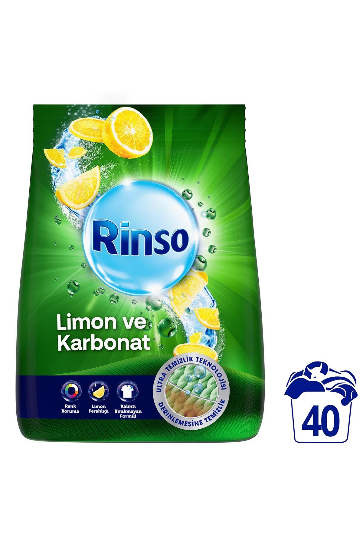 Rinso Toz Deterjan Renkliler ve Beyazlar İçin Limon ve Karbonat 6 KG x1