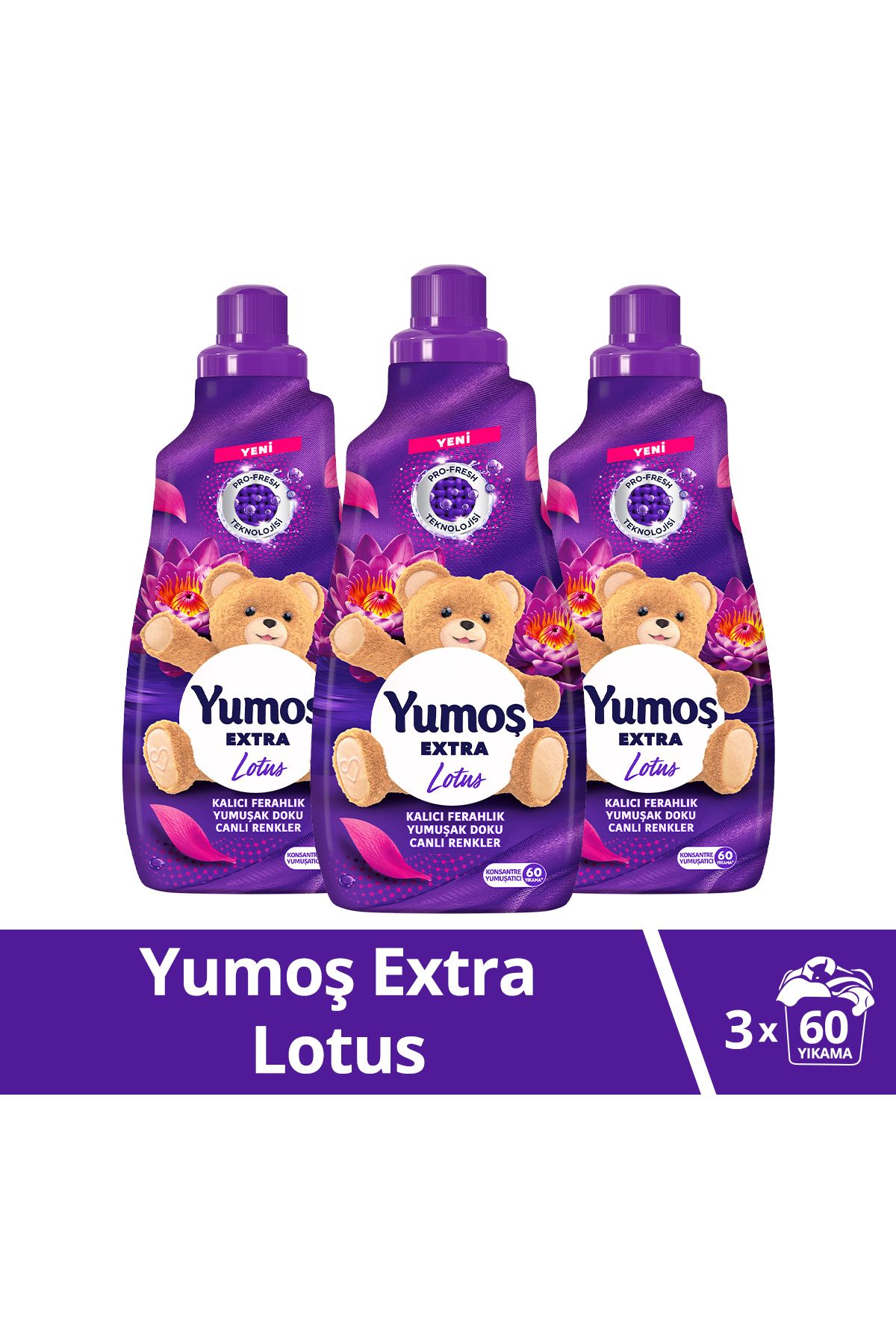 Yumoş Yumoş Extra Çamaşır Yumuşatıcı Lotus ml 1440 ml 60 Yıkama x3