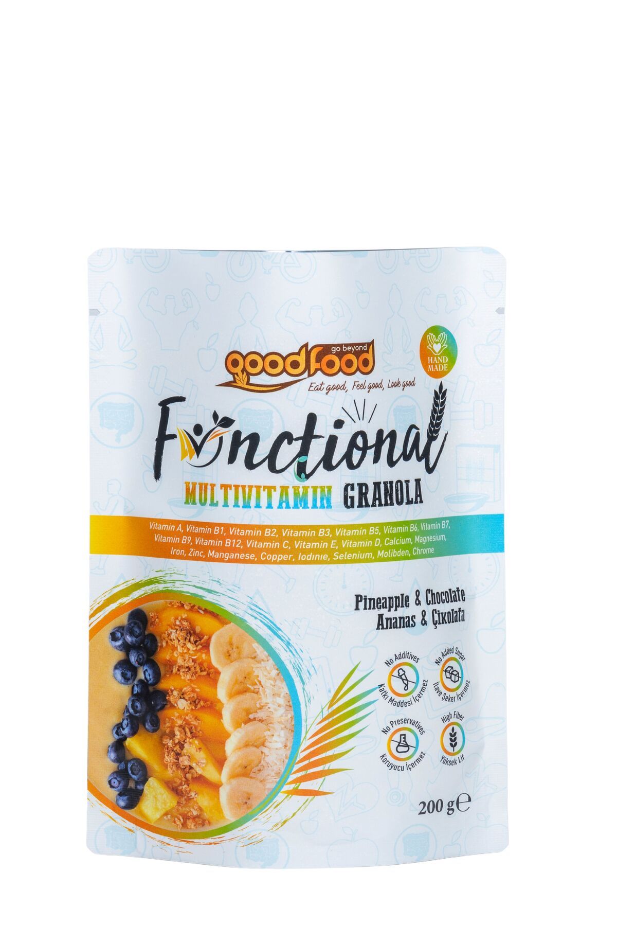 Good Food Ananaslı & Çikolatalı Granola, Yüksek Lifli, Vitaminli & Mineralli,200 g