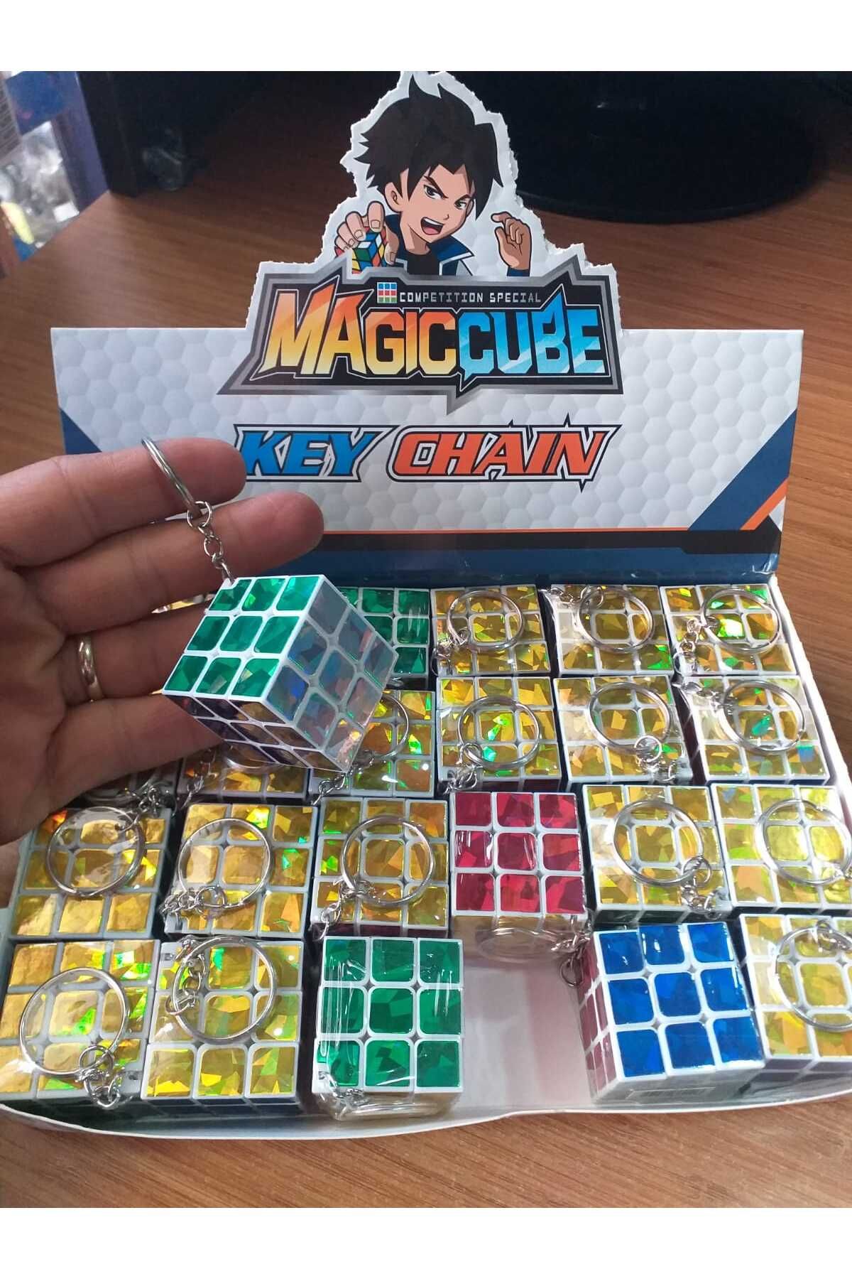 Magic-Cube Keychain Mother of Pearl Plated Easy Rotating 3*3 Intelligence Cube Mature (Set of 2) 2