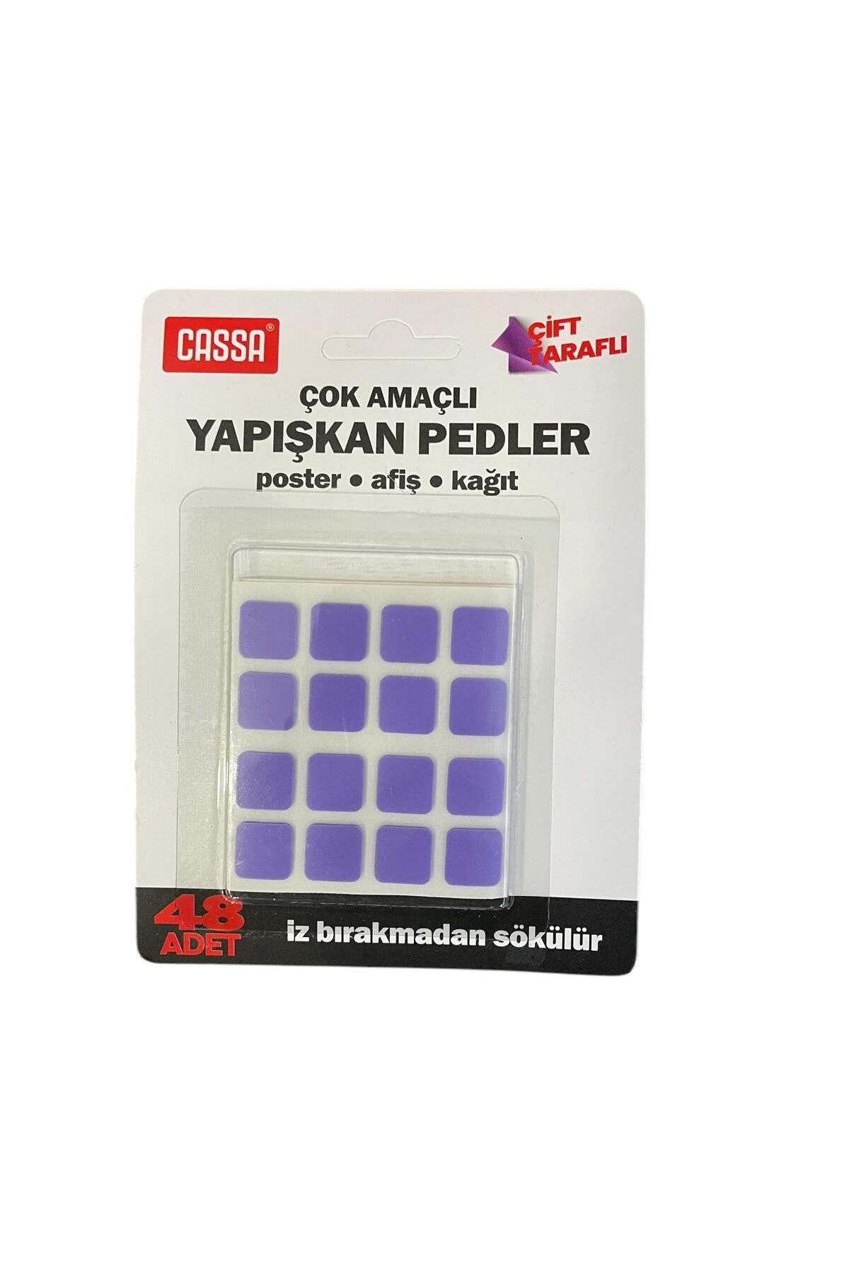 Cassa Çift Taraflı  Çok Amaçlı Yapışkan Kareler 1,2 x 1,2 cm 48'li