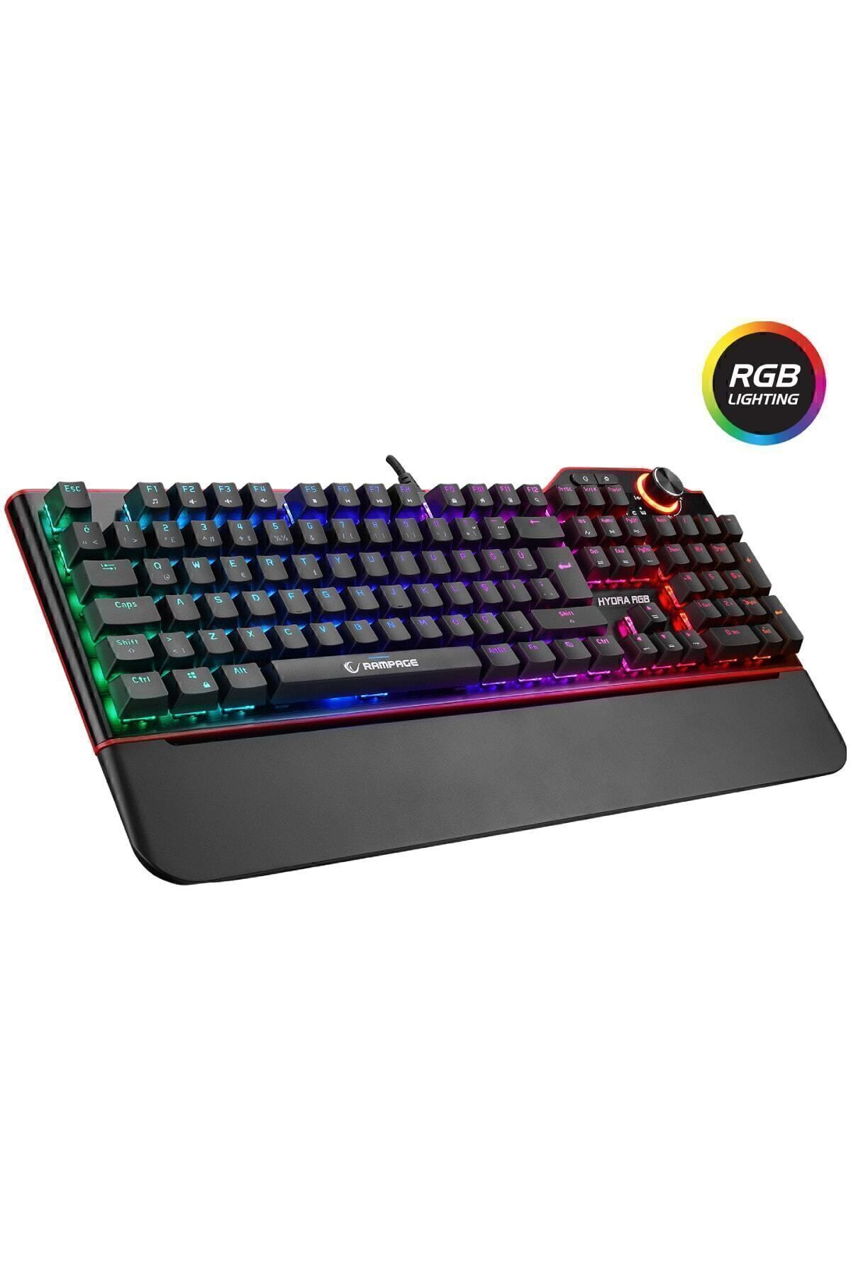 Rampage Hydra R6 Full Color Rgb Led Gaming Pro Red Switch Q Aluminyum Kaplama Multimedia Mekanik Klavye-8