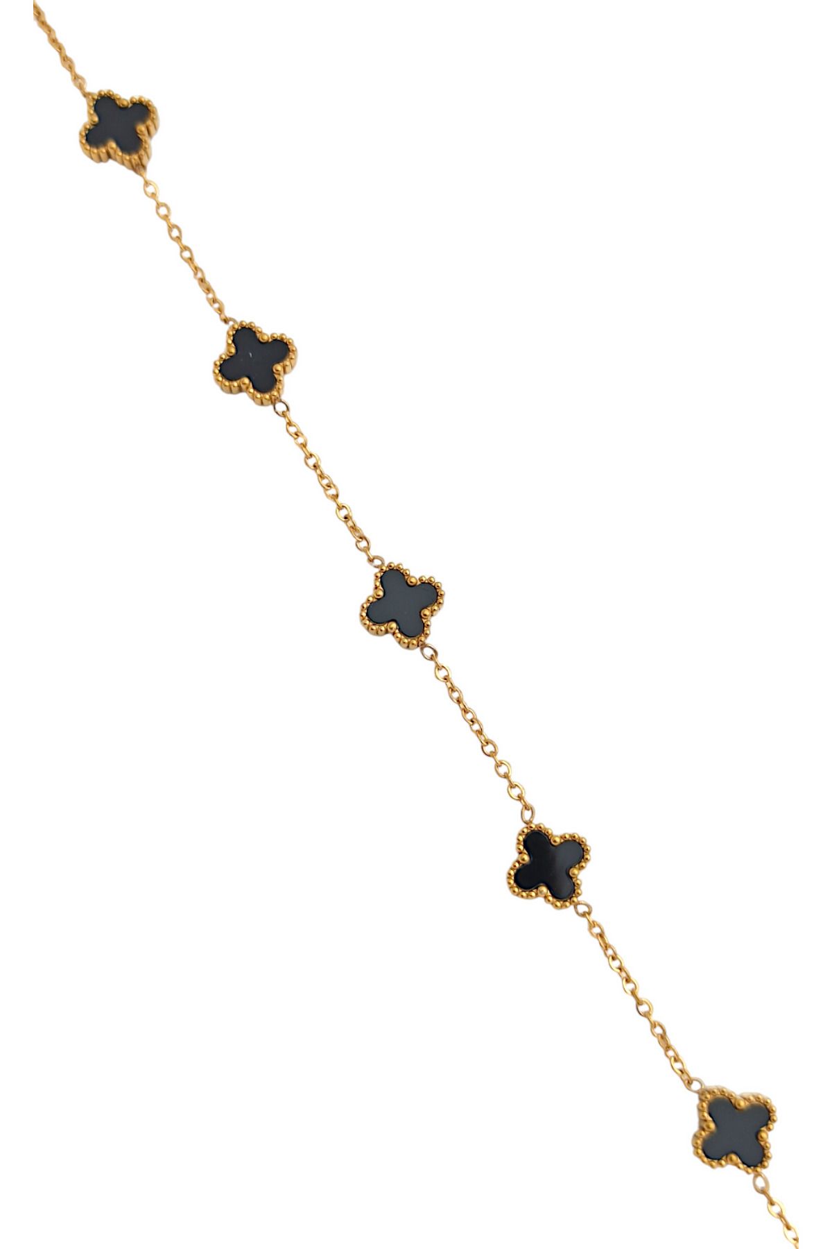 Çlk Accessories-Steel Minimal Pearlescent Clover Bracelet 2