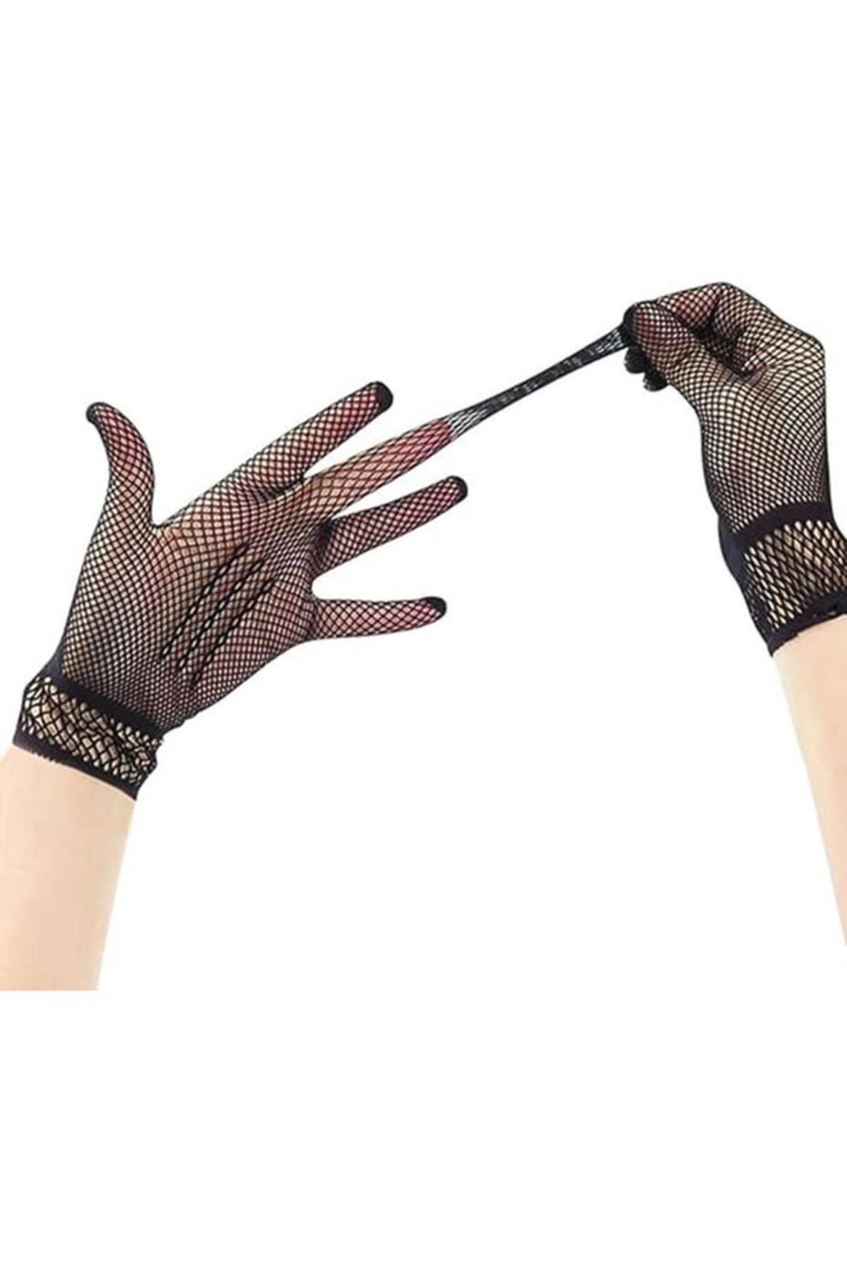 دستکش‌های تور انگشت‌دار نسس‌ورلد، لی‌کرا مش، رنگ مشکی، سایز بزرگسال