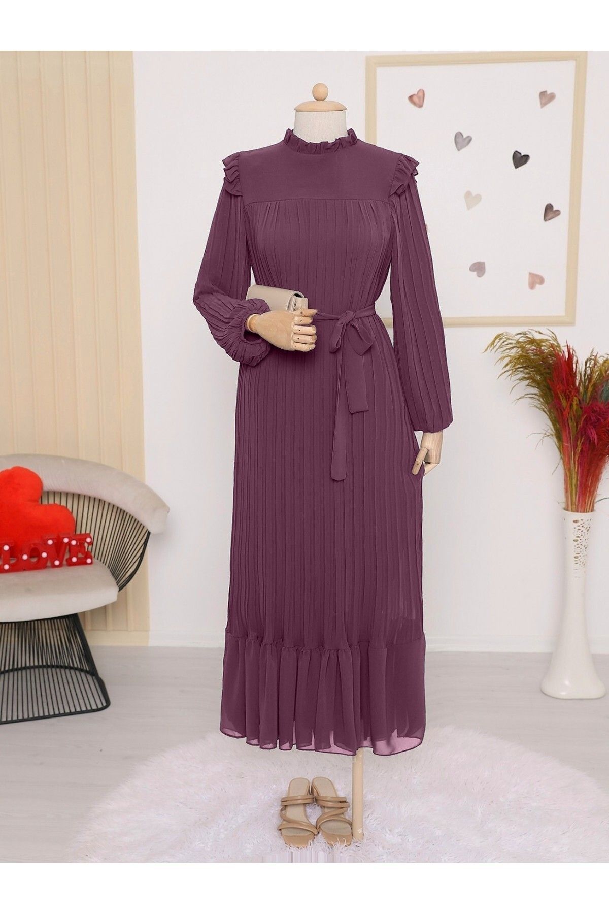 Modamorfo-Plissee- und Robe-Cut-Kleid 2