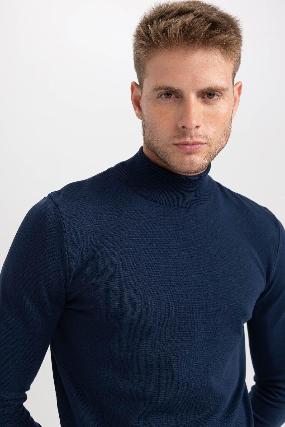 DeFacto-Regular Fit Half Turtleneck Basic Plain Strickpullover A5282ax23au 6