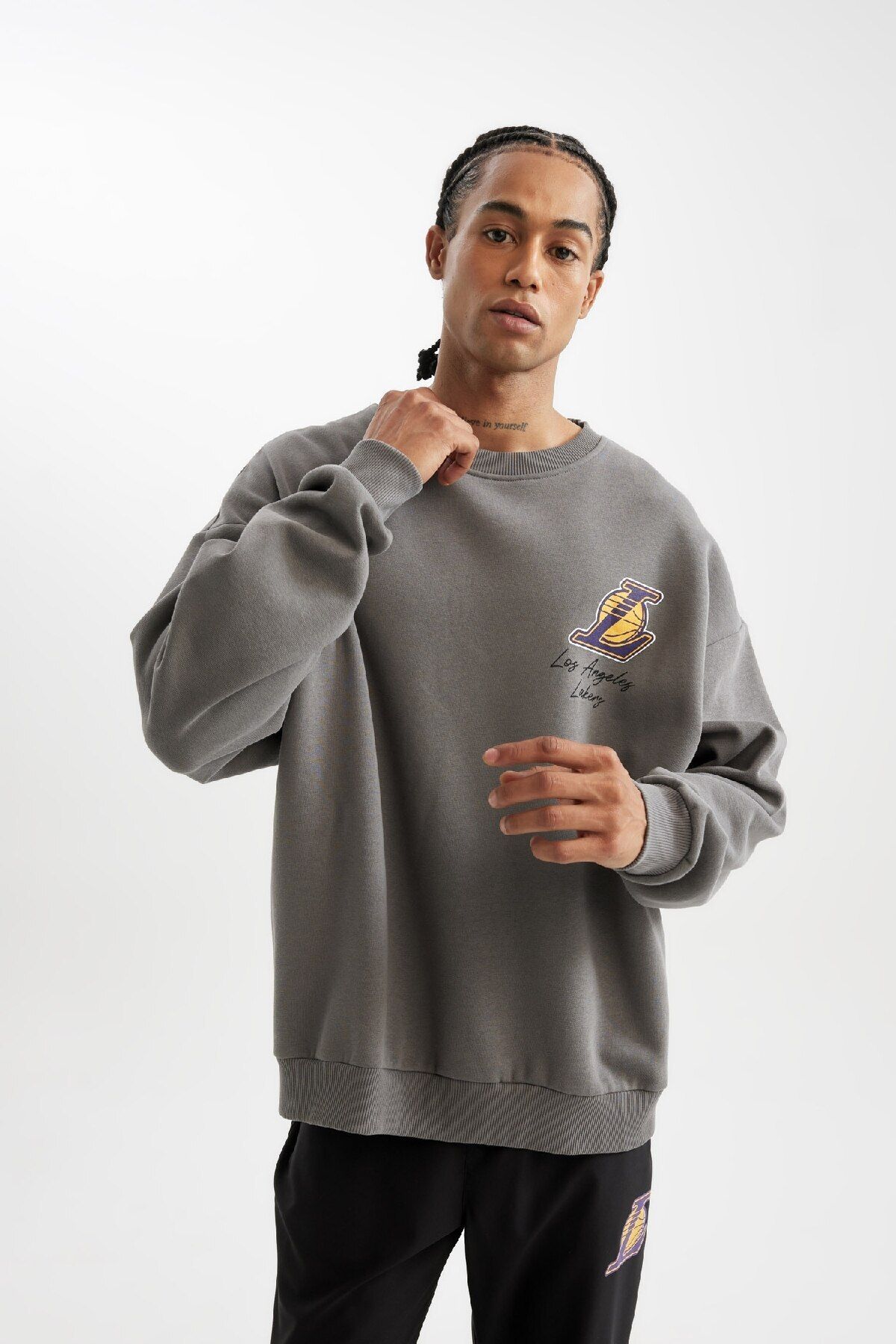 DeFacto-Φούτερ Los Angeles Lakers NBA Fit Oversize Crew Neck - C9254ax24au 4