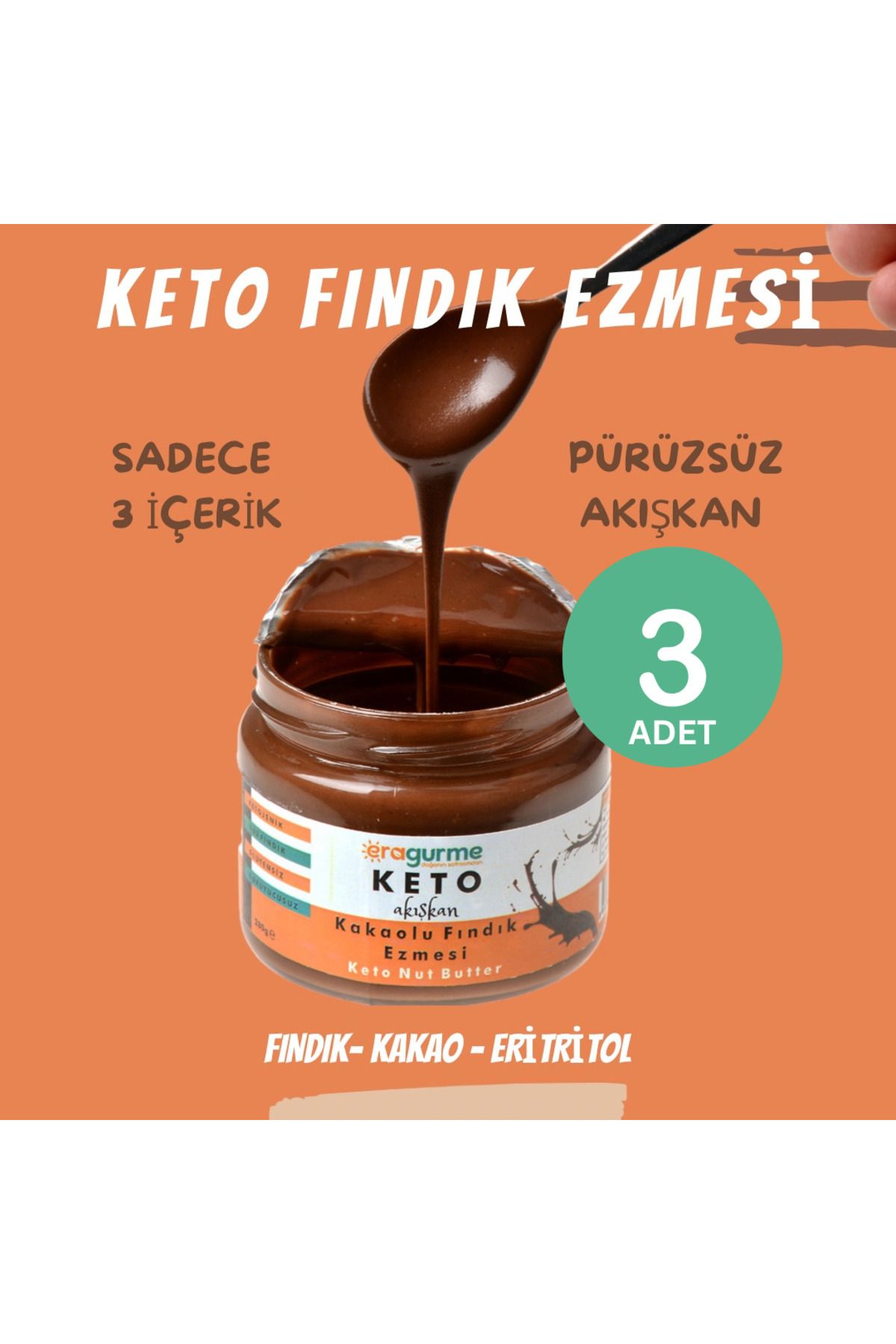 Ketojenik Ham Kakaolu Fındık Kreması *** 3 Adet***
