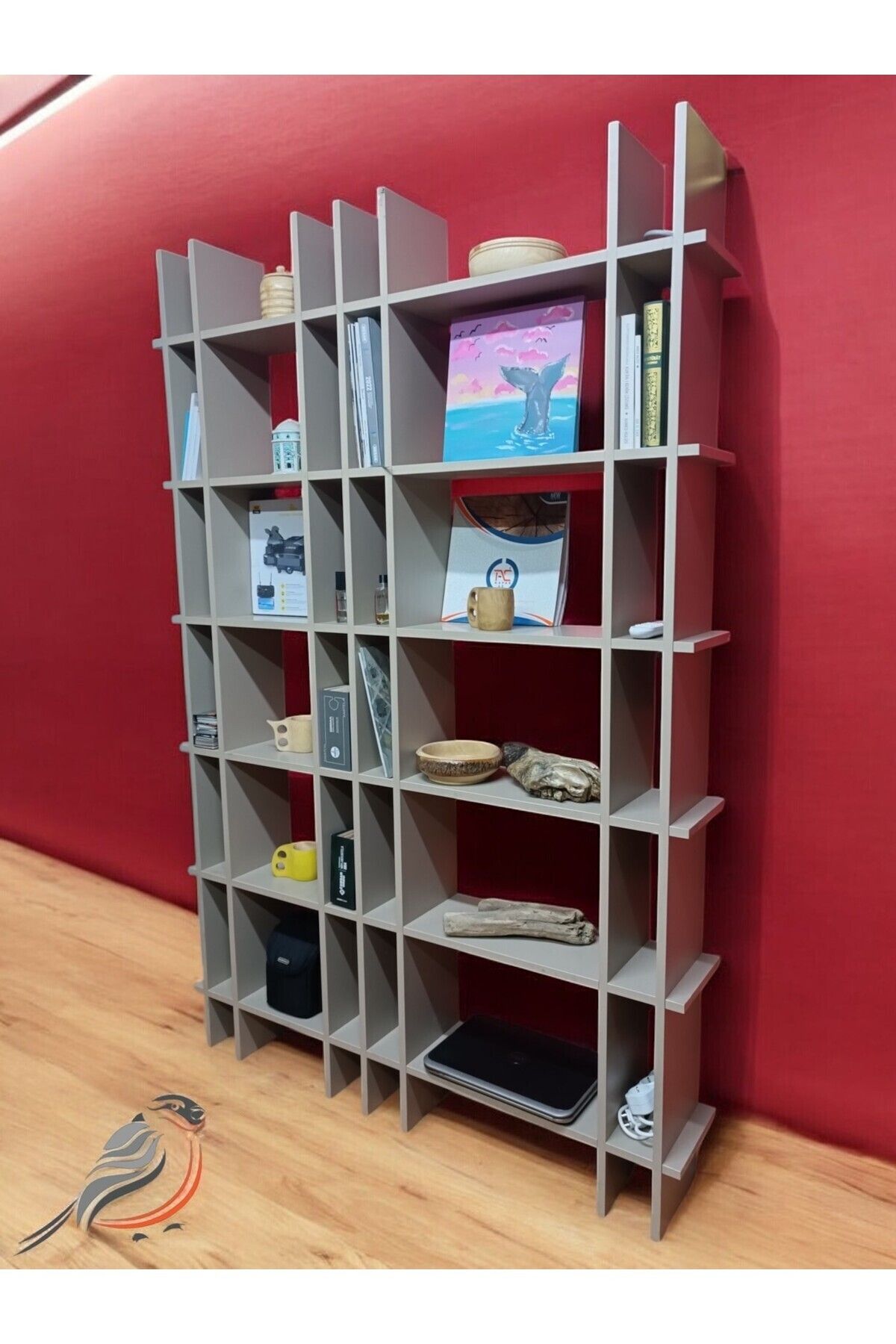 Modern Vidasız Kitaplık Kumtaşı %100 Mdf