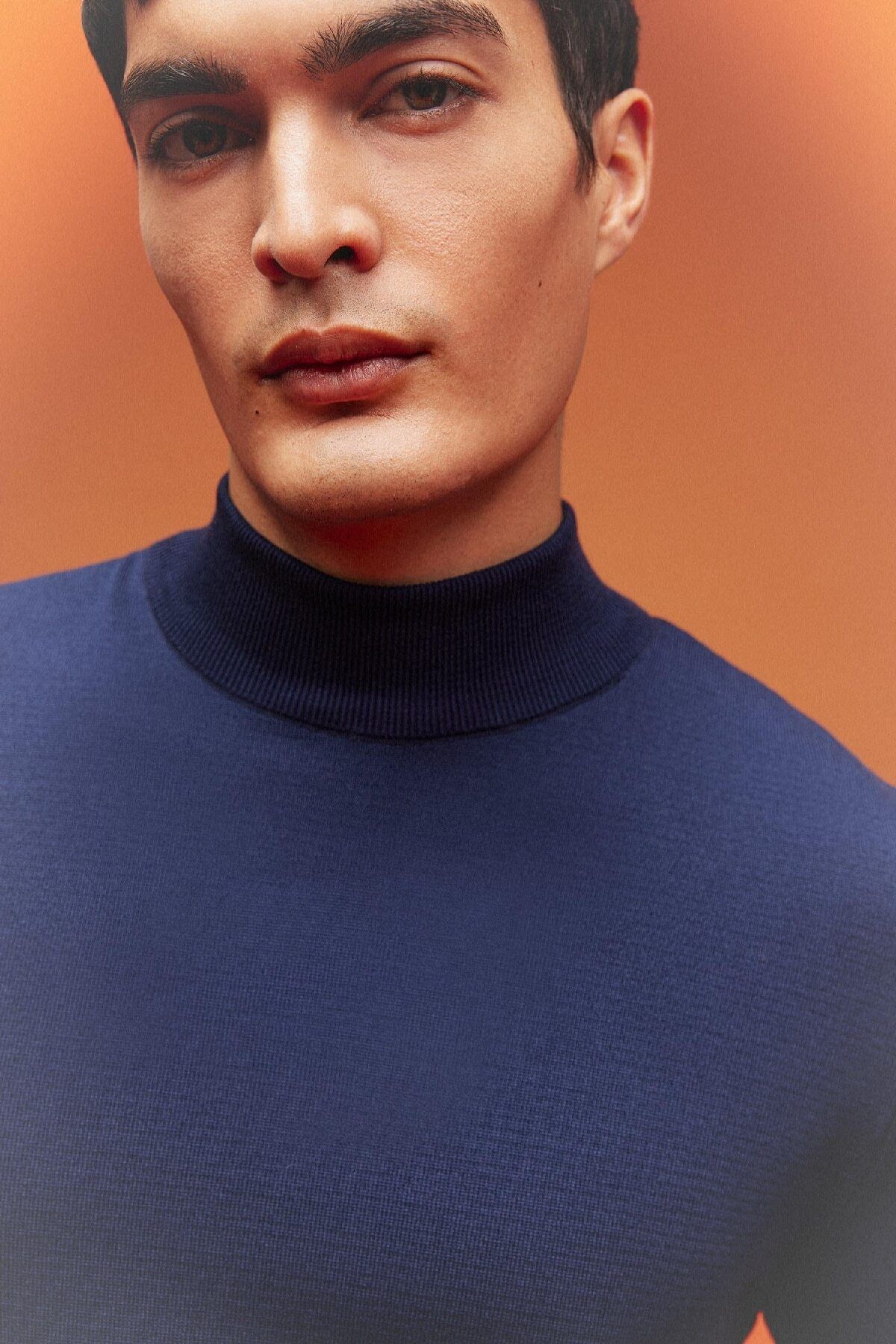 DeFacto-Regular Fit Half Turtleneck Basic Plain Strickpullover A5282ax23au 3