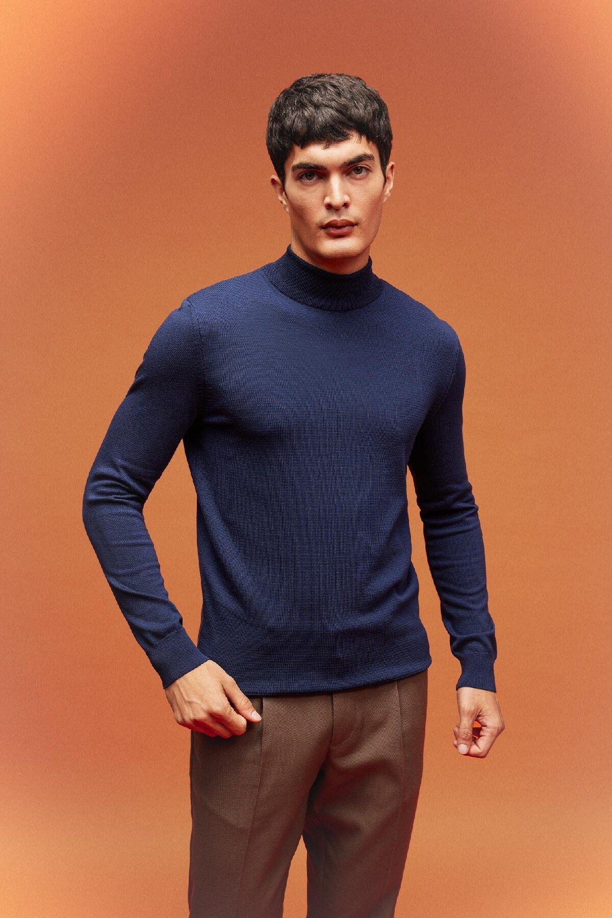 DeFacto-Regular Fit Half Turtleneck Basic Plain Strickpullover A5282ax23au 2