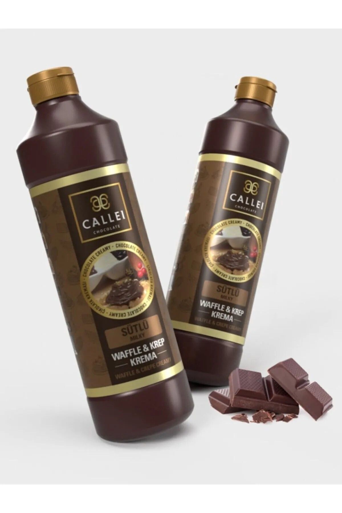 Callei Waffle & Krep & Pankek Sos Sütlü Çikolatalı 1000gr X 2 Adet