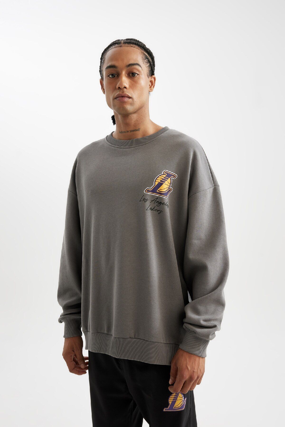 DeFacto-Φούτερ Los Angeles Lakers NBA Fit Oversize Crew Neck - C9254ax24au 3