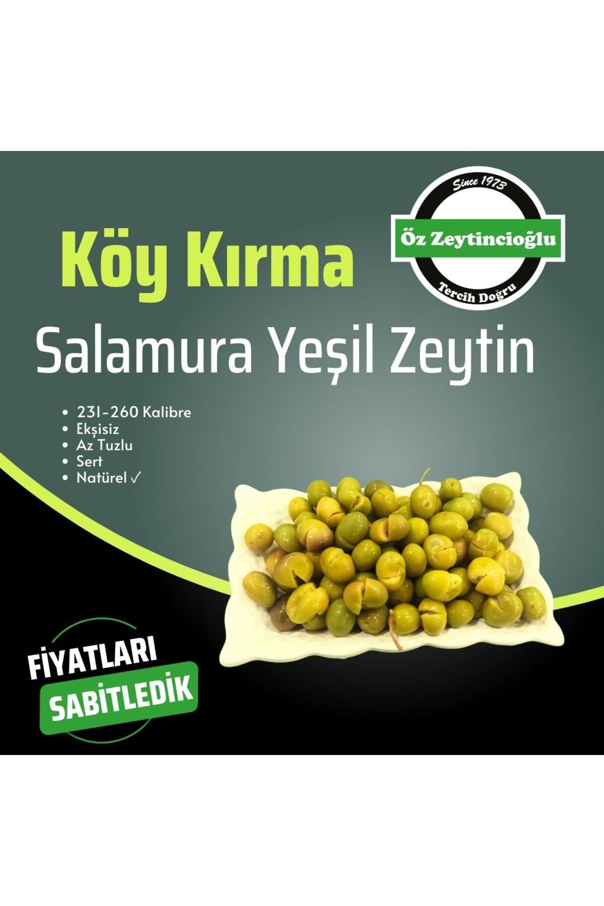 Natural Köy Kırma Yeşil Zeytin