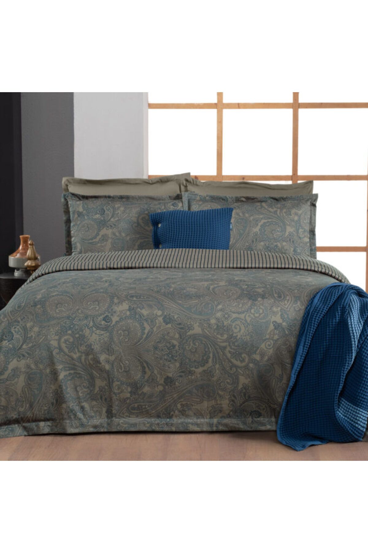 Sarev-Keanna King Size 100% Cotton Satin "300 Tc" Bedding Set 2