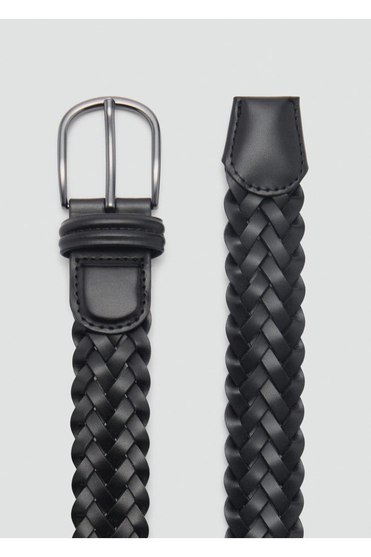 MANGO Man Örgü deri bileklik