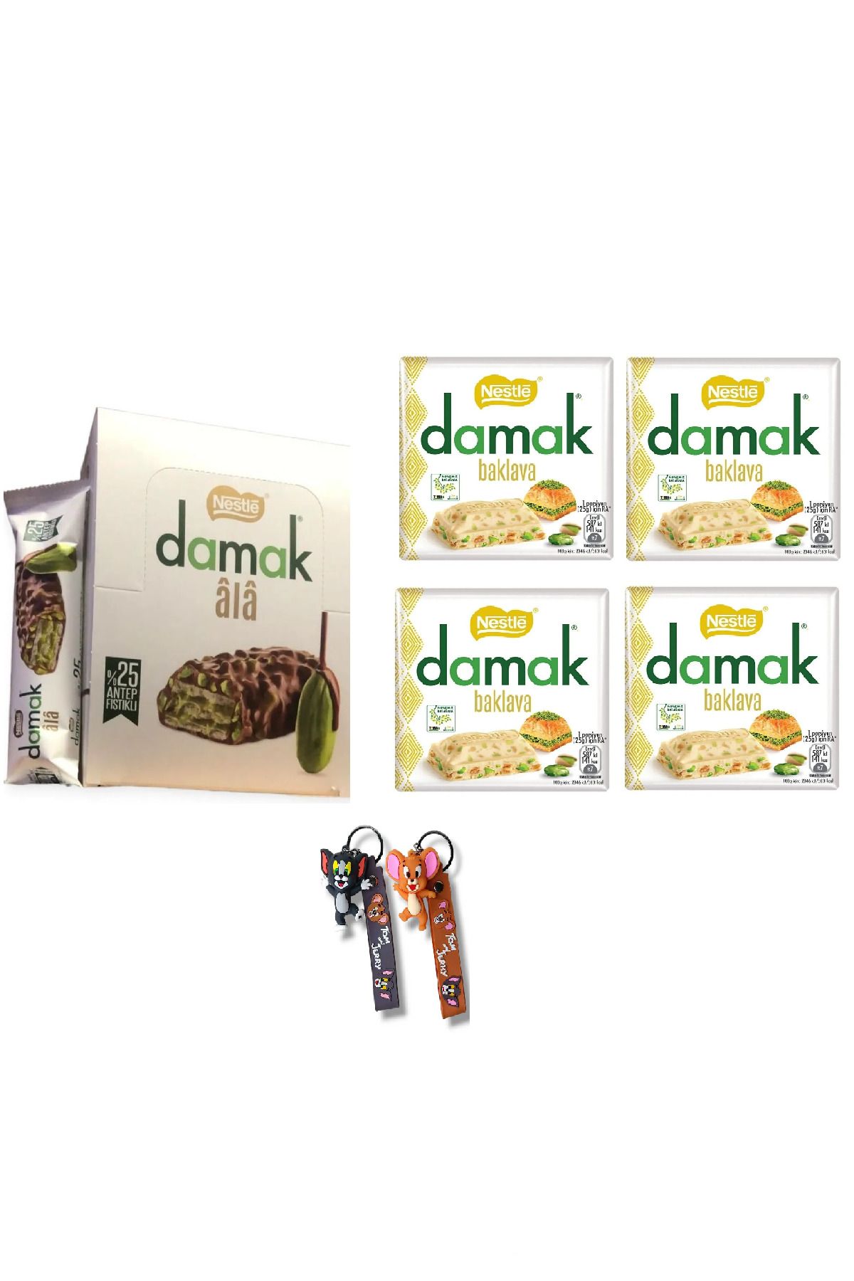 Damak ALA 30 GR X 12 ADET VE DAMAK BAKLAVALI 60 GR X 4 ADET (ANAHTARLIK HEDİYELİ)