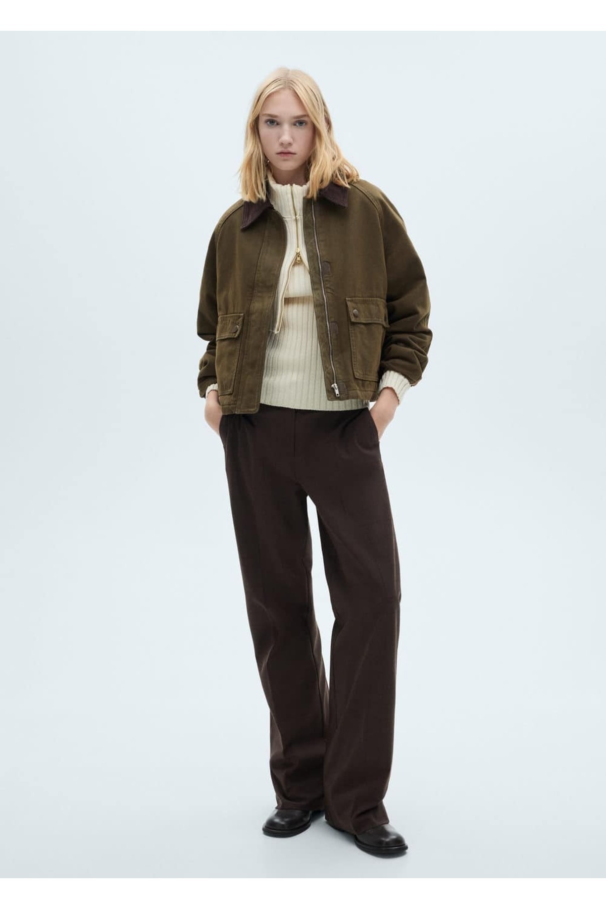MANGO Woman-Denim-Parka mit kontrastierendem Kragen 2