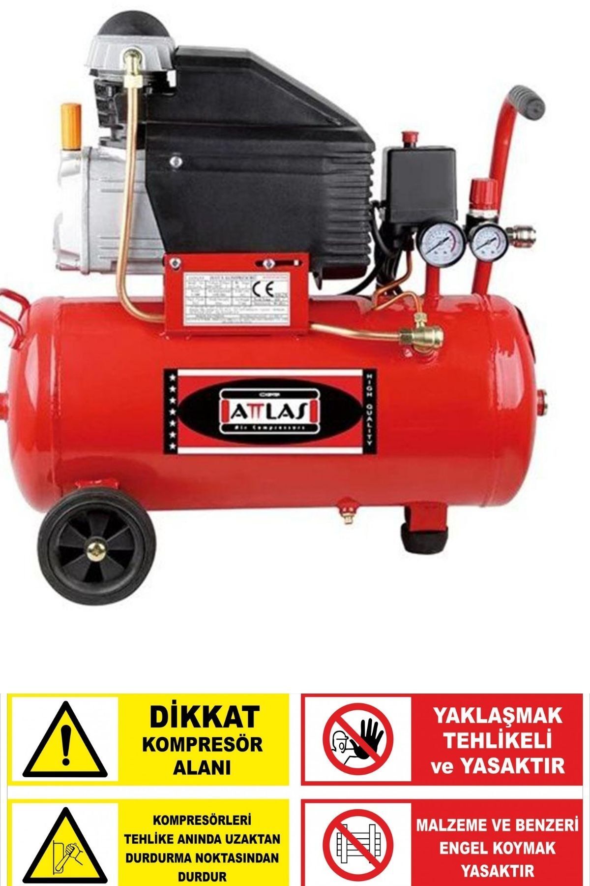 Lieber German Attlas Bakır Sargılı Hızlı Dolum 2hp 8bar 50 Litre Hava Kompresörü