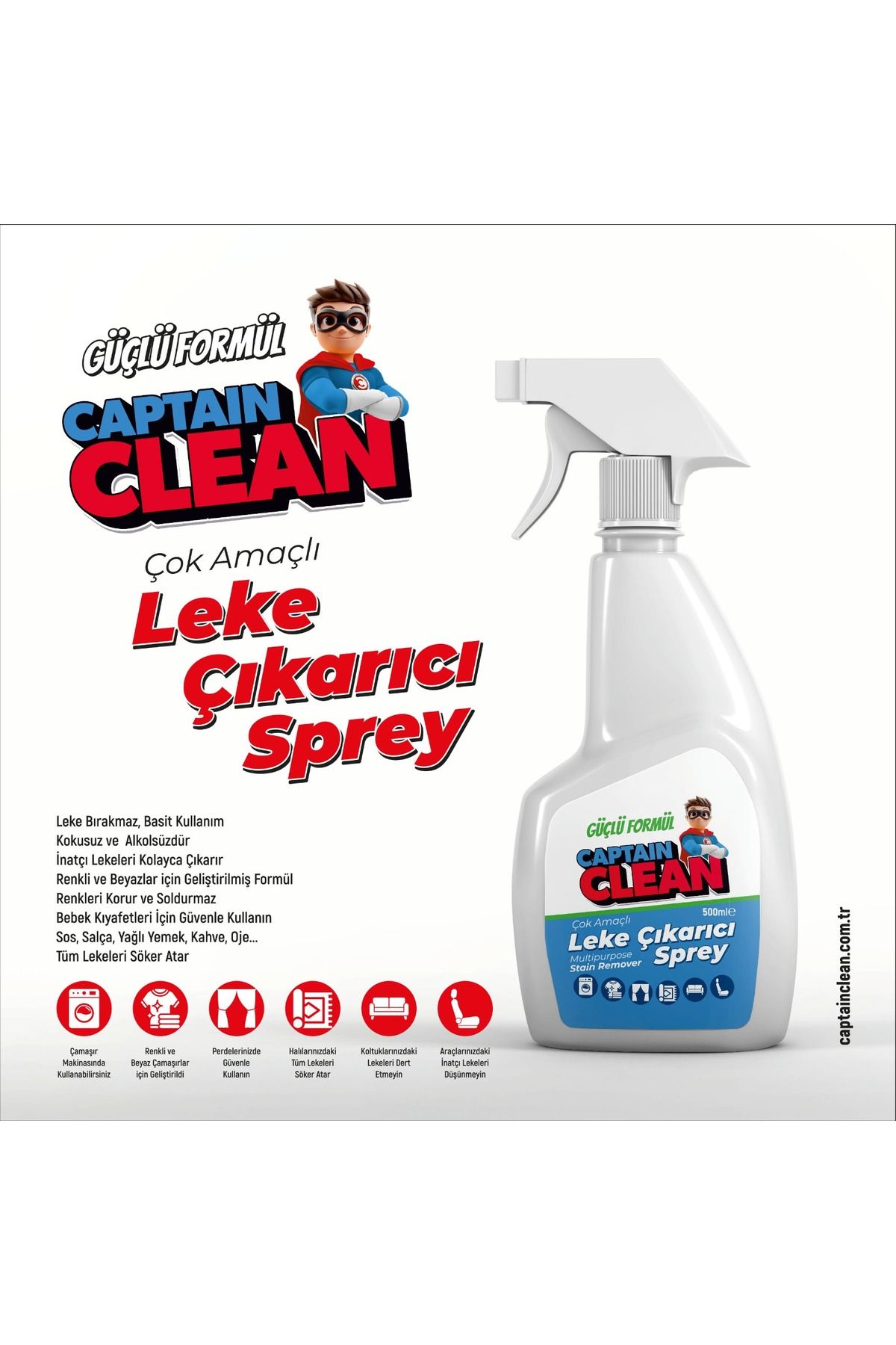 captain clean Çok Amaçlı Leke Çıkarıcı Sprey