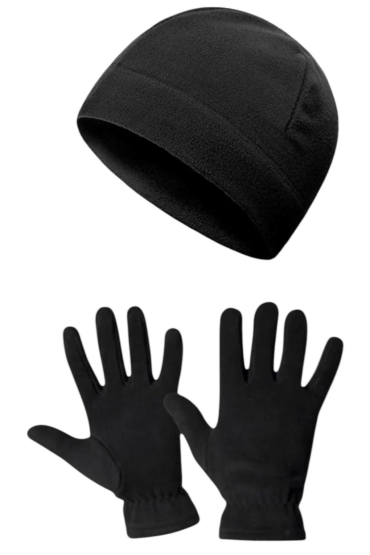 Teknor-Black Thermal Winter Quality Fleece Gloves-Polar Beanie 1