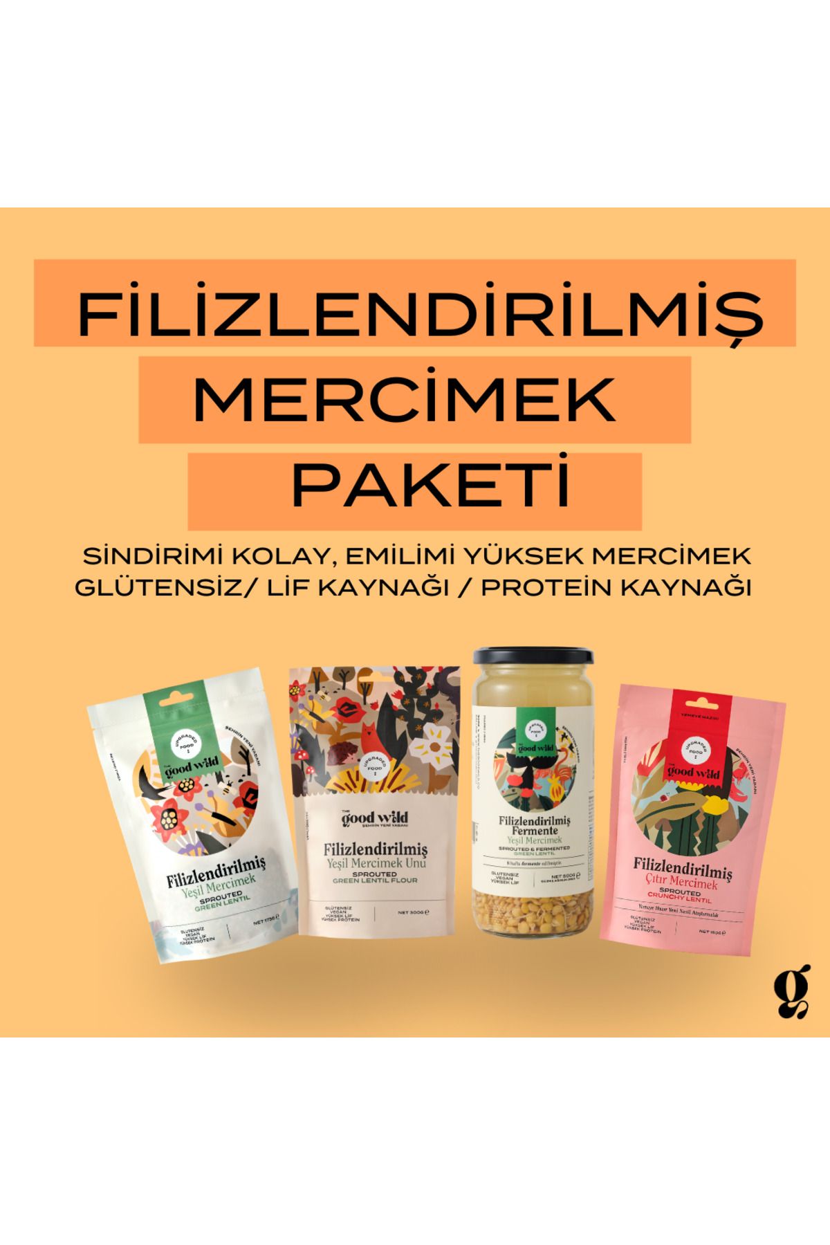 THE GOOD WİLD Filizlendirilmiş Mercimek Paketi