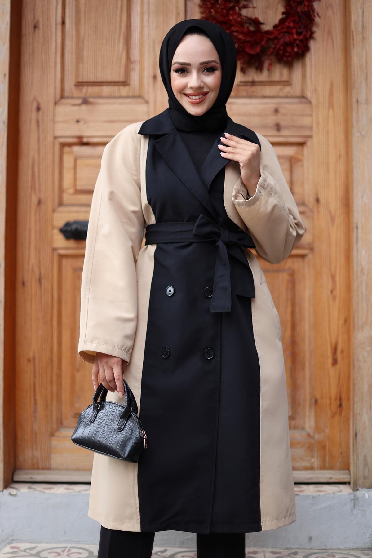 Herita-Trenchcoat mit Knopfleiste vorn und Verzierung - UK 2