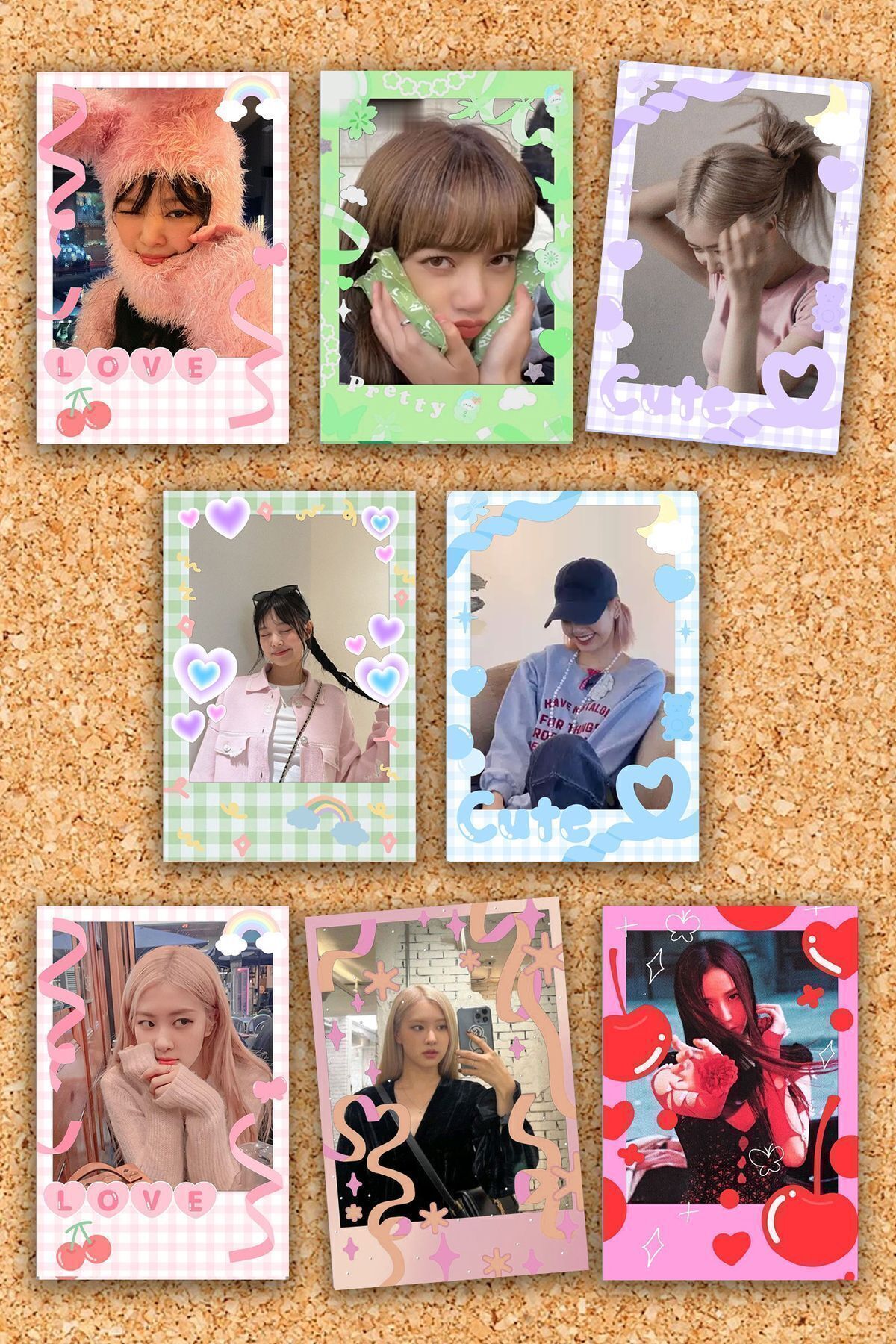 Pankart Evi K-Pop Blackpink Polaroid 8Pcs Photo Card Set