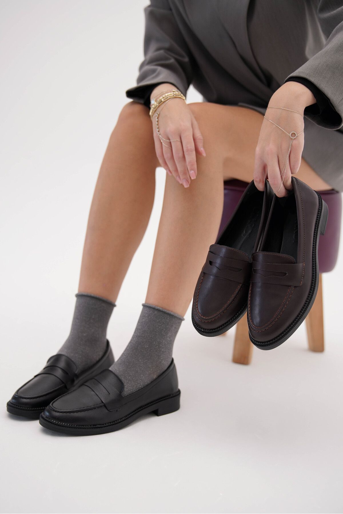 Diardi-Brown Low Heeled Women's Loafers - Casual 3