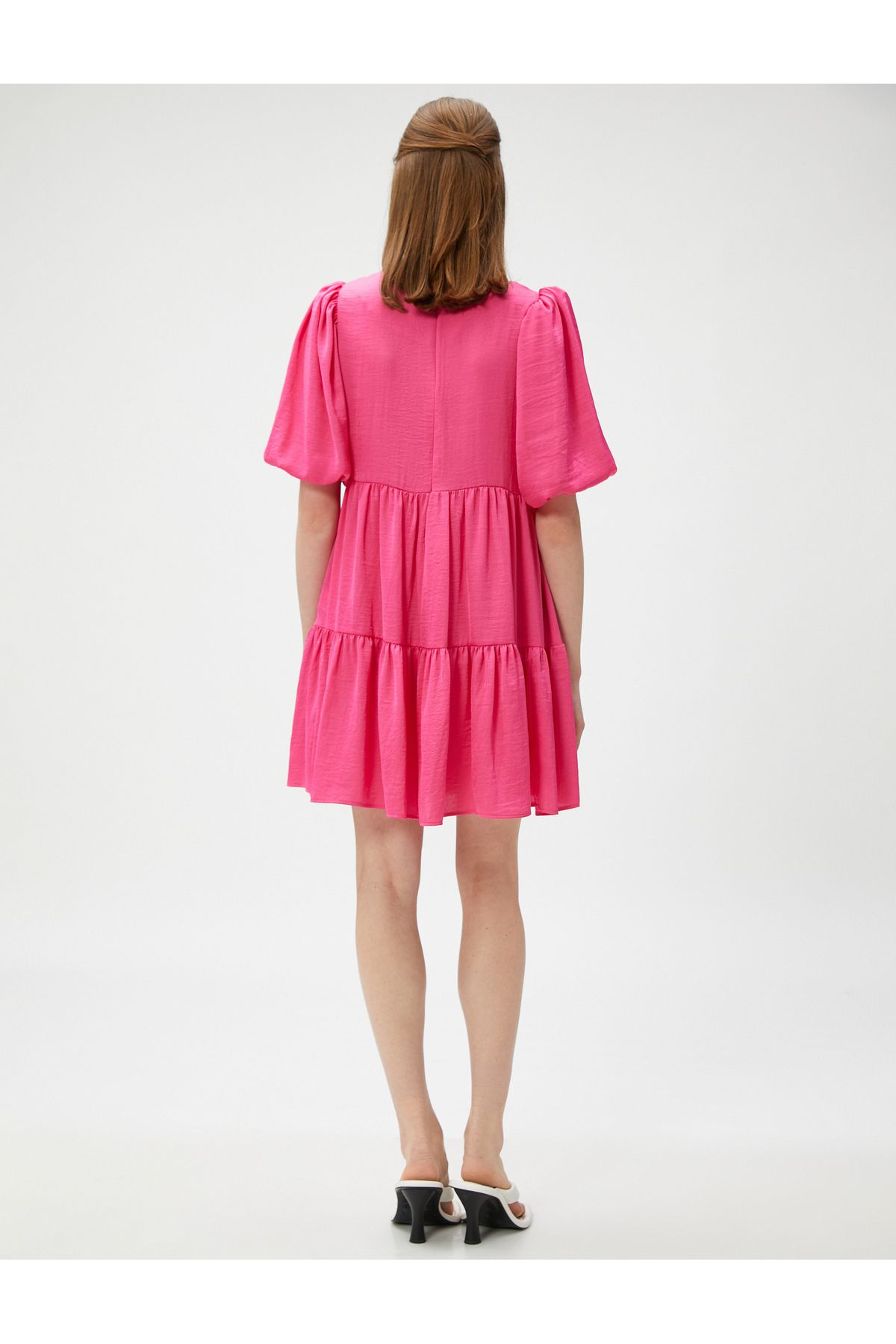 Koton-Minikleid mit Ballonärmeln, kurze Lagen 4