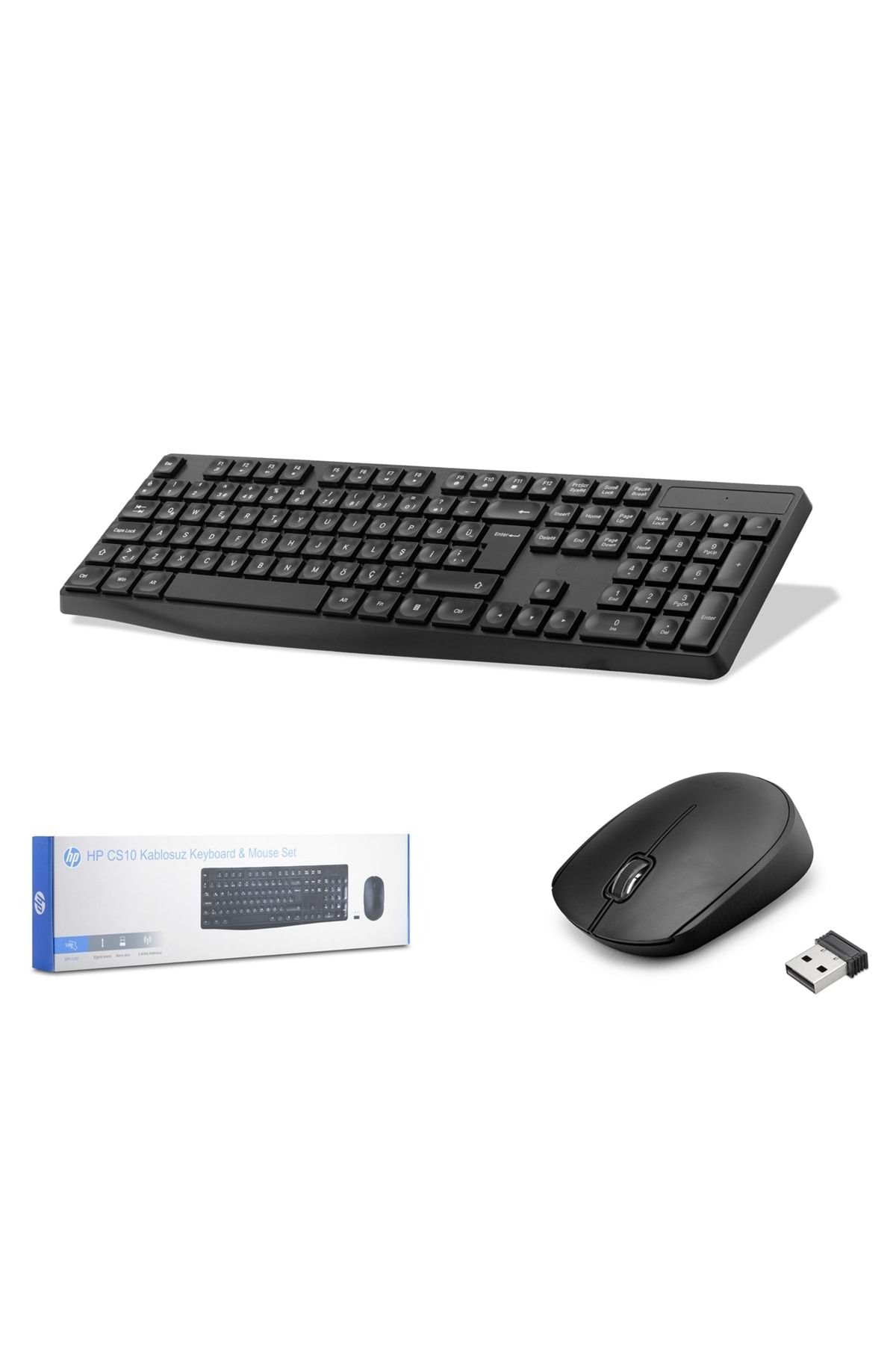 HP Cs10 7ya13pa Kablosuz Klavye Mouse Set Türkçe Q Siyah