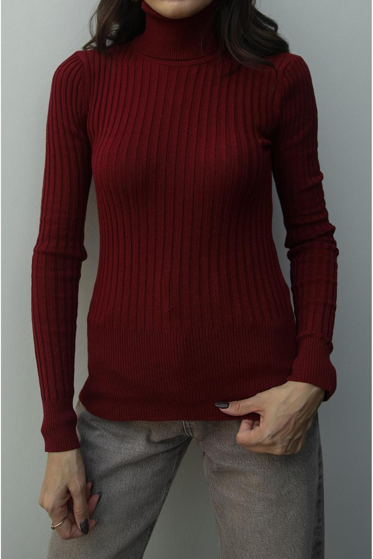 Havoş Бордовий ребристий рибальський трикотаж Graham