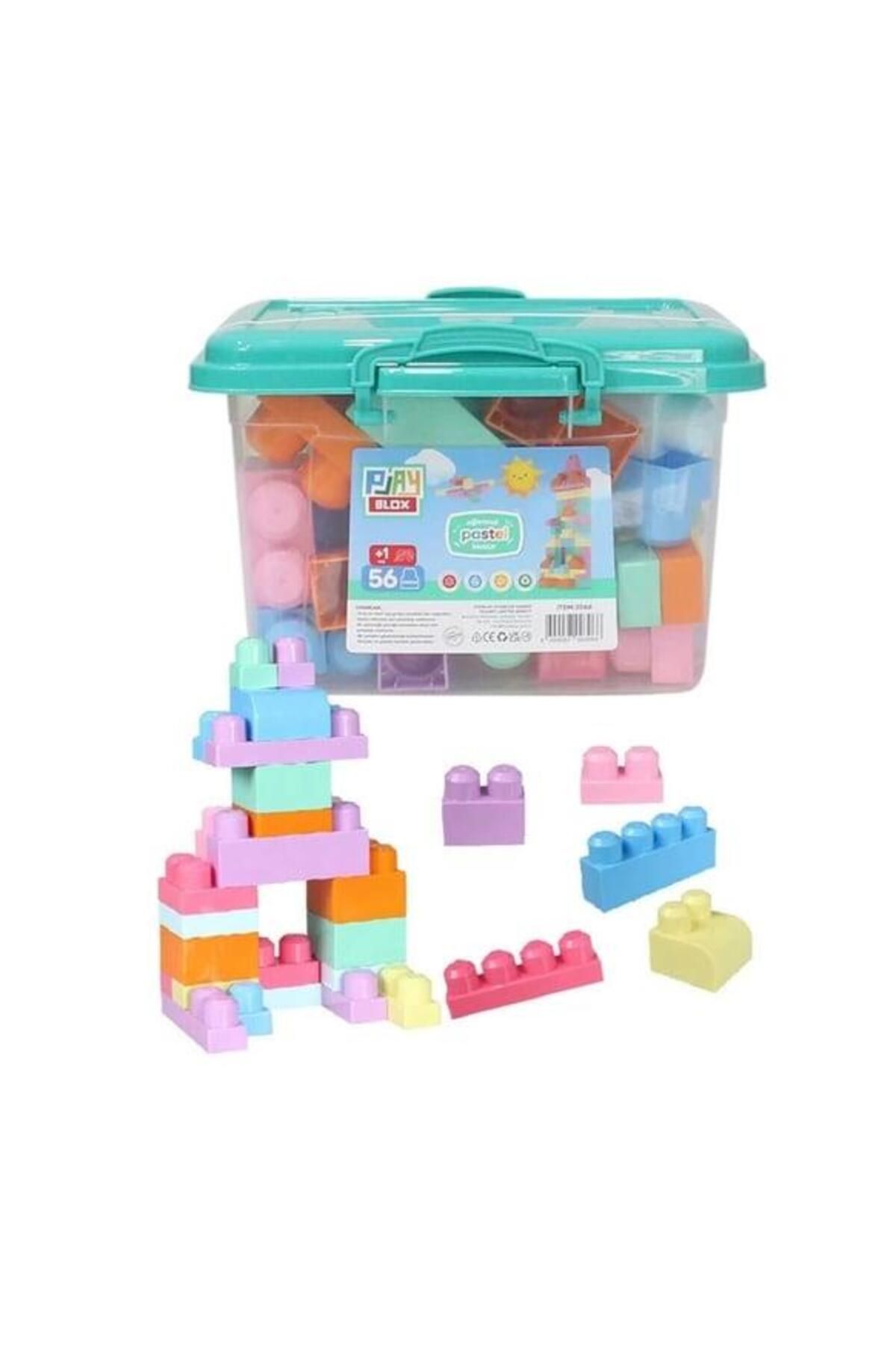 hak-iş oyuncak-Pastel Color Segmented Block 56 Pieces Pls Box 4