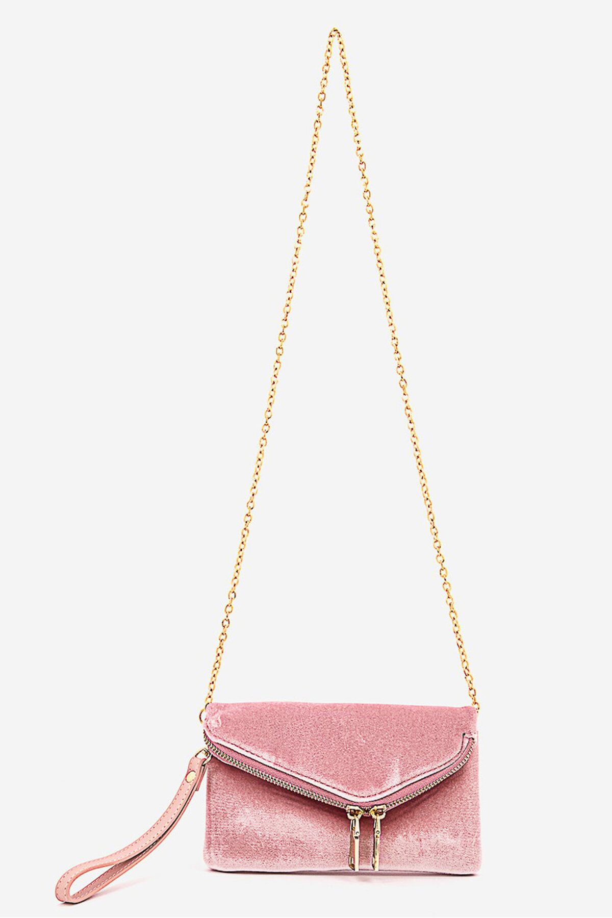 Urban Expressions-Women Velvet Cross Body Bag 19 L x 12 H x 1 W cm, Pink 1