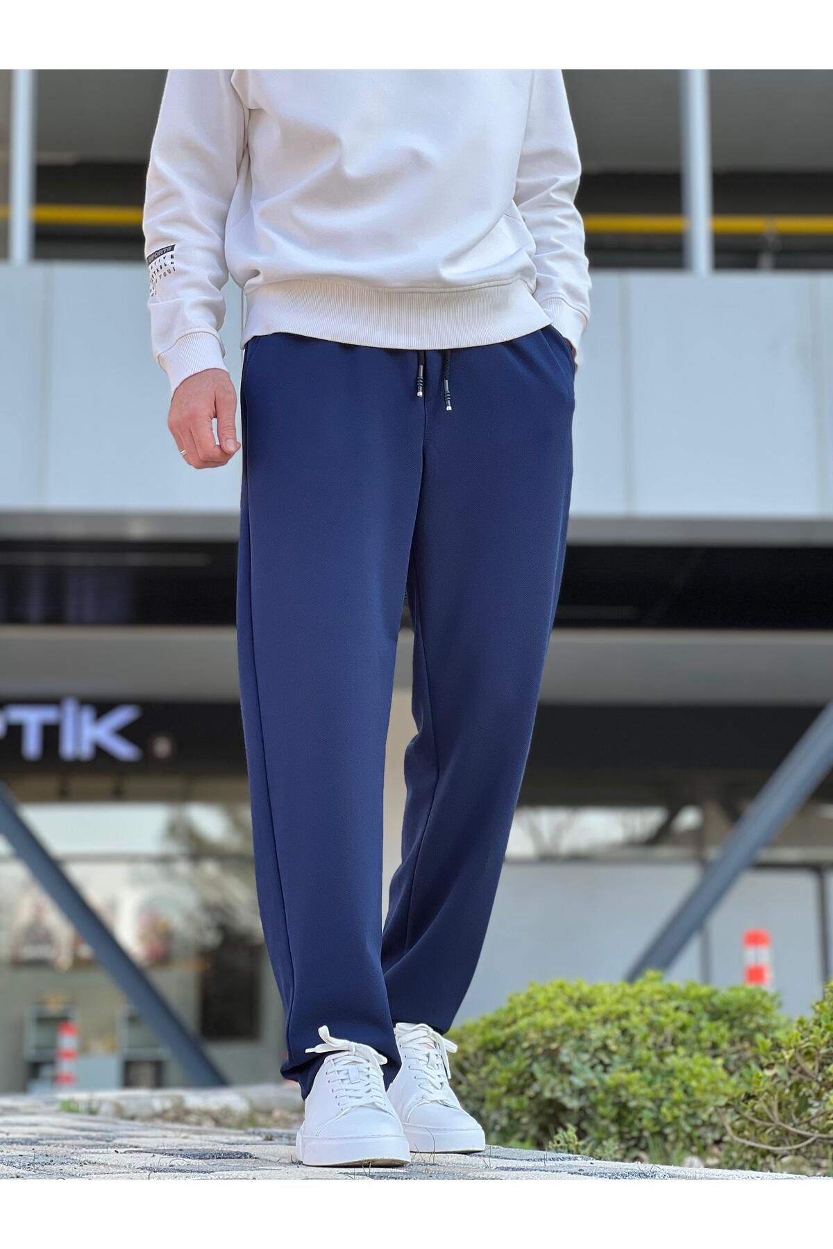 Casual Rahat Kalıp Esnek Kumaş Beli Lastikli Baggy Bantulun